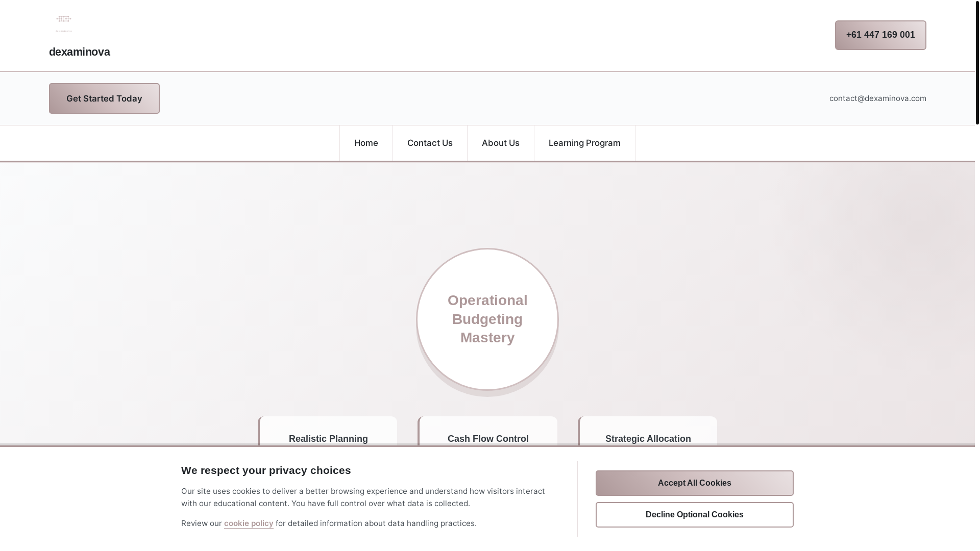 website screenshot of https://dexaminova.com/