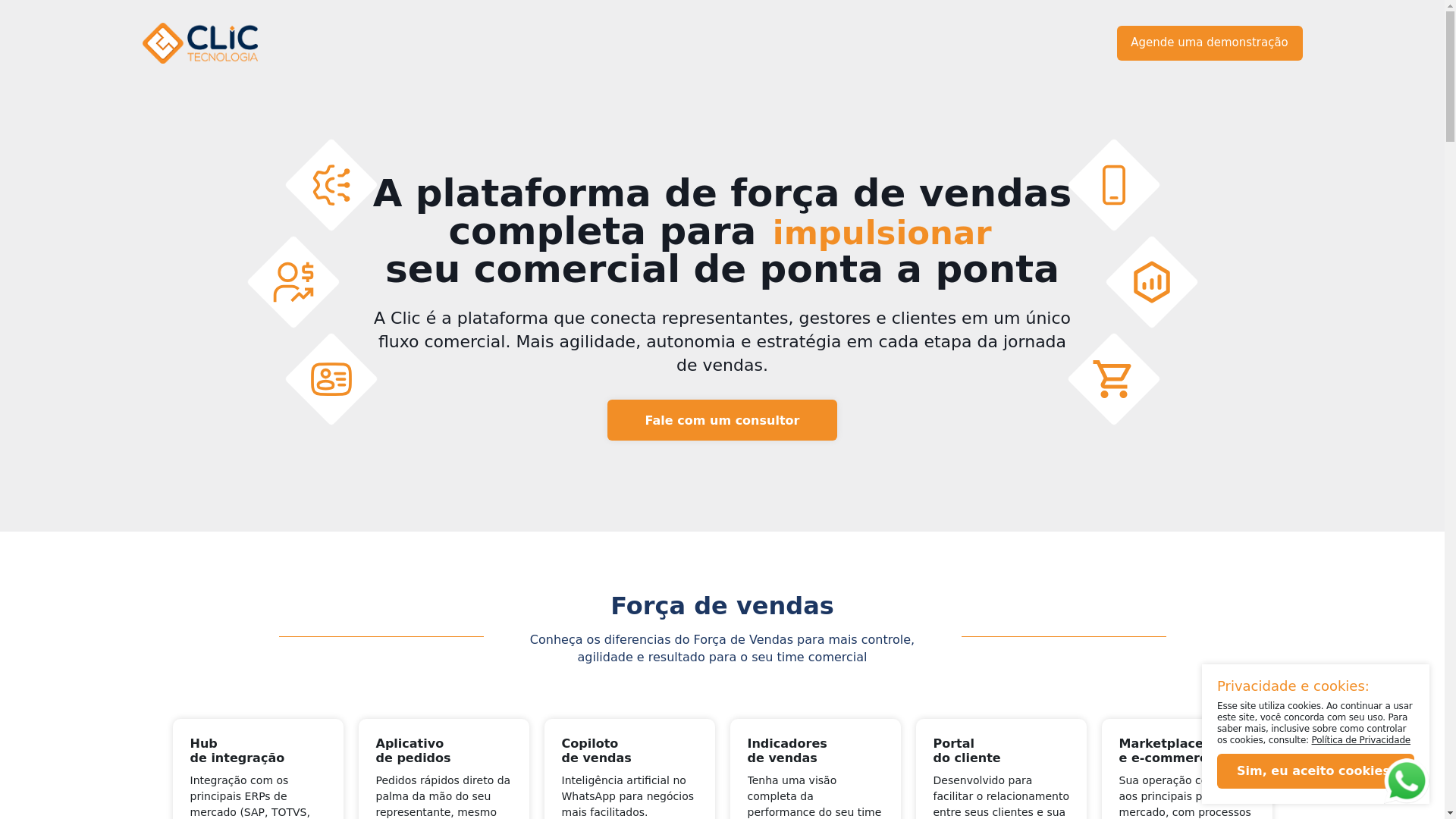 website screenshot of https://clickitecnologia.com.br/