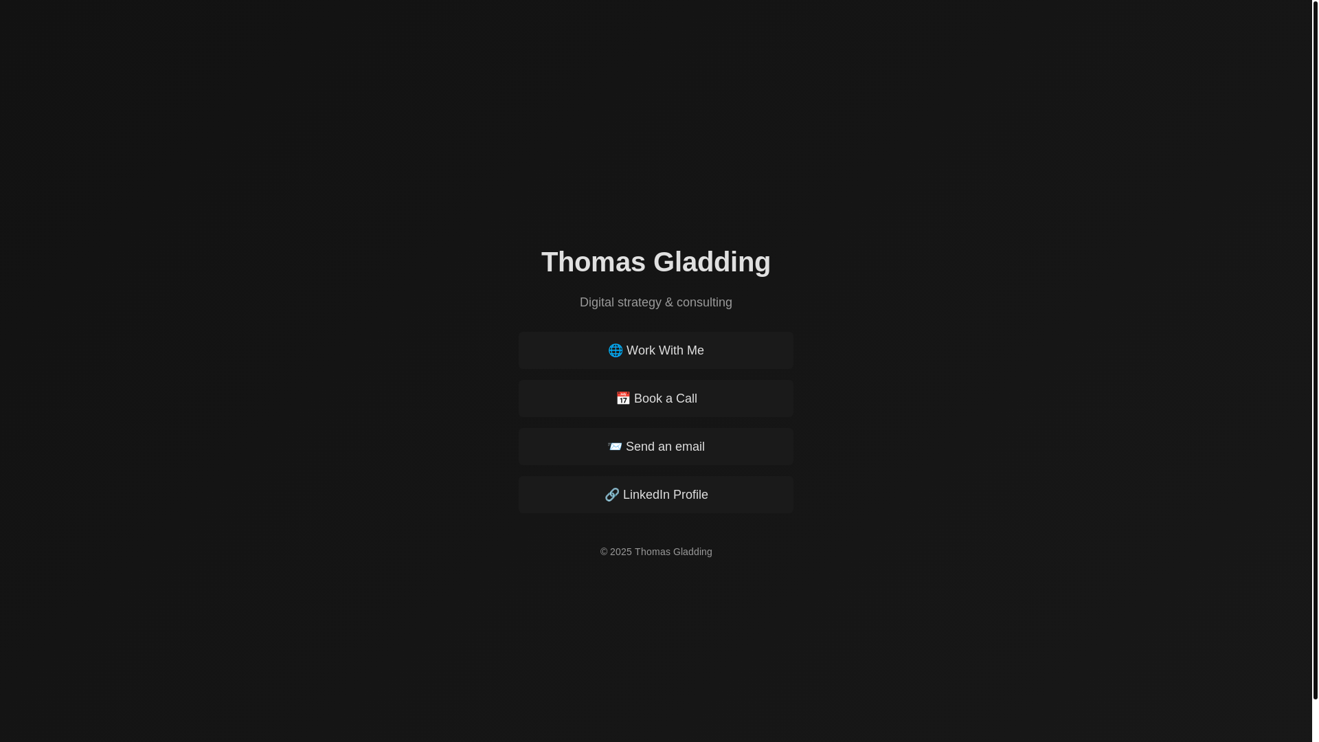 website screenshot of https://thomasgladding.pages.dev/