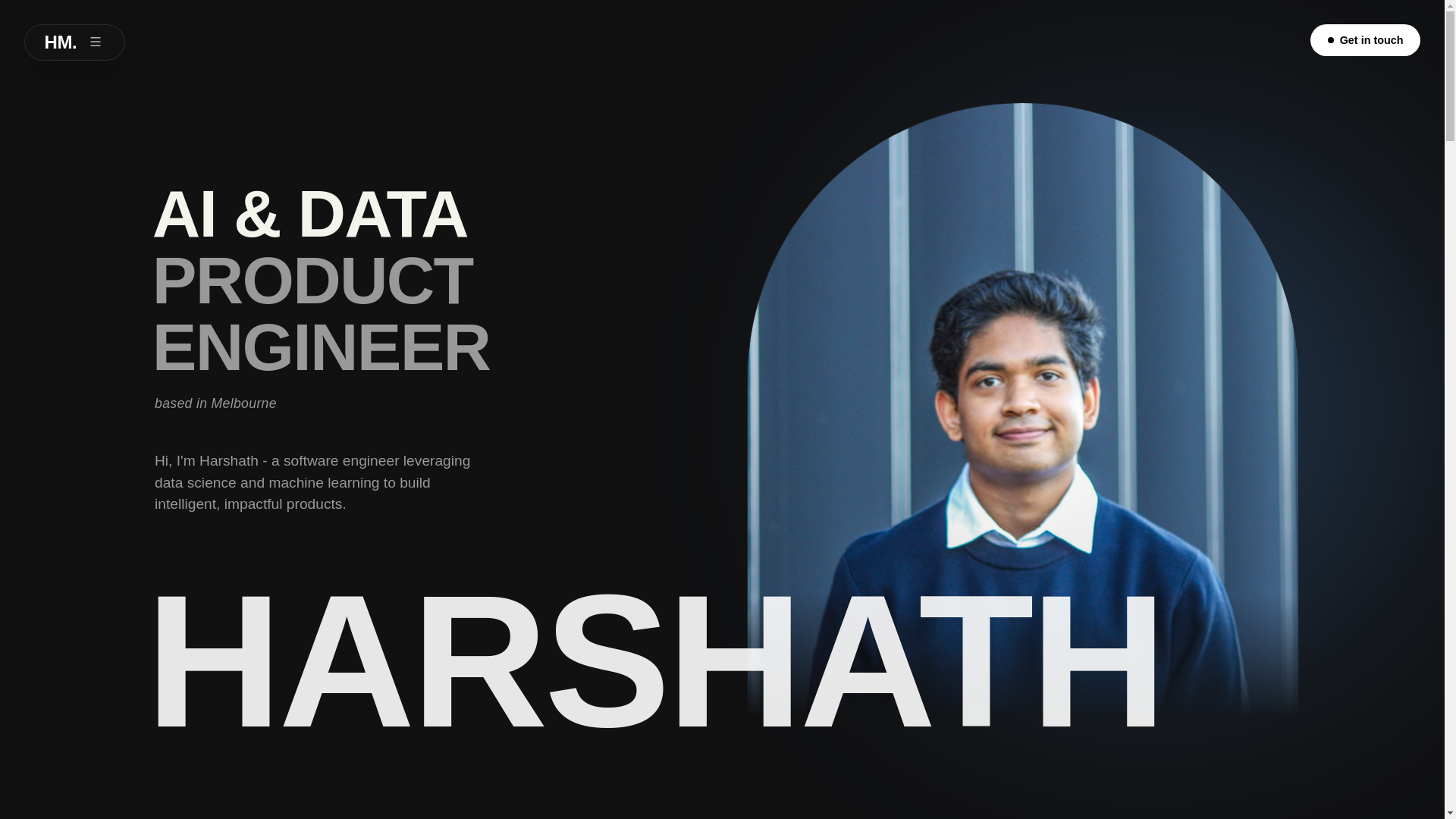 website screenshot of https://harshath-muruganantham.pages.dev/