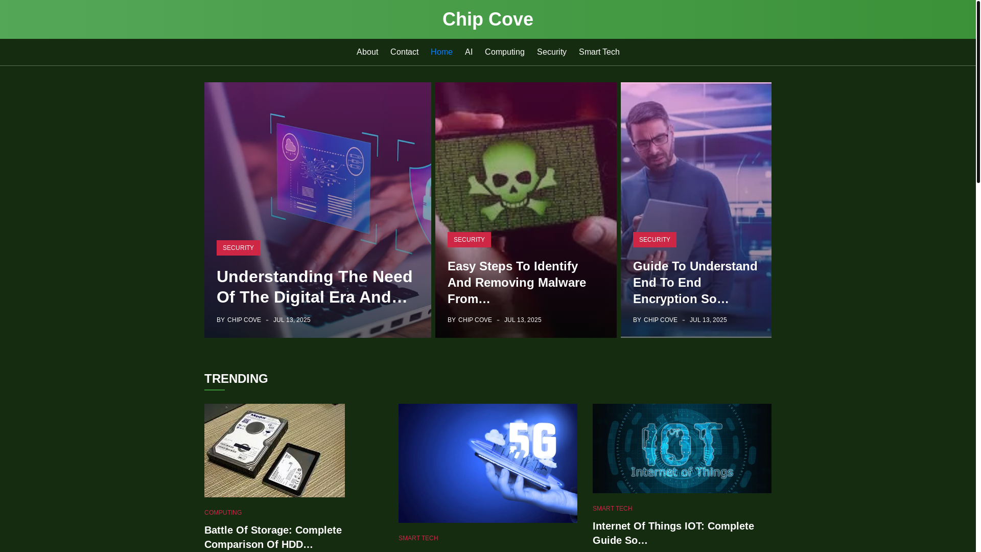website screenshot of https://chipcove.blog/