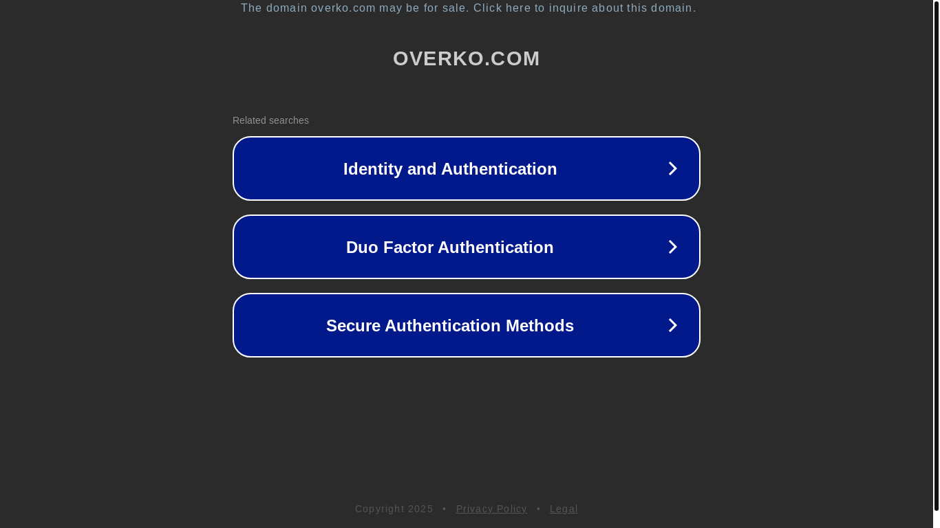 website screenshot of https://overko.com/