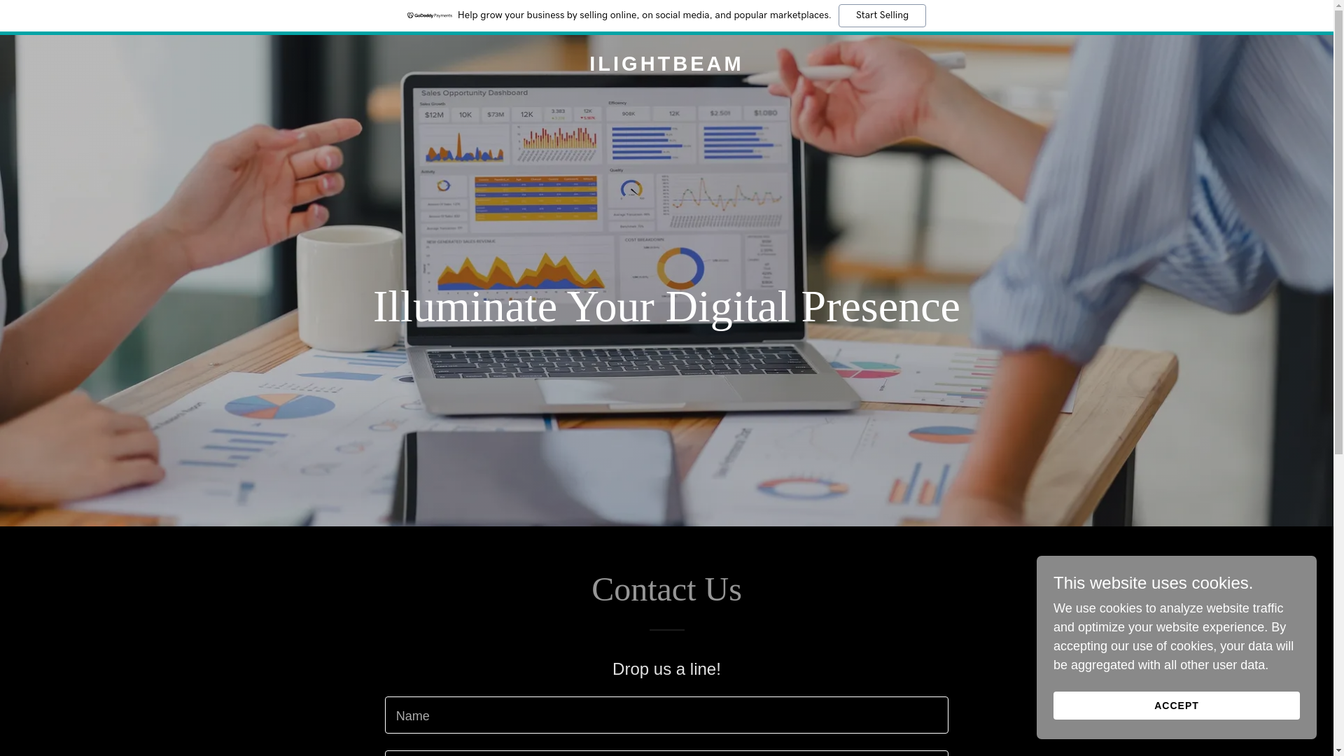 website screenshot of https://ilightbeam.com/