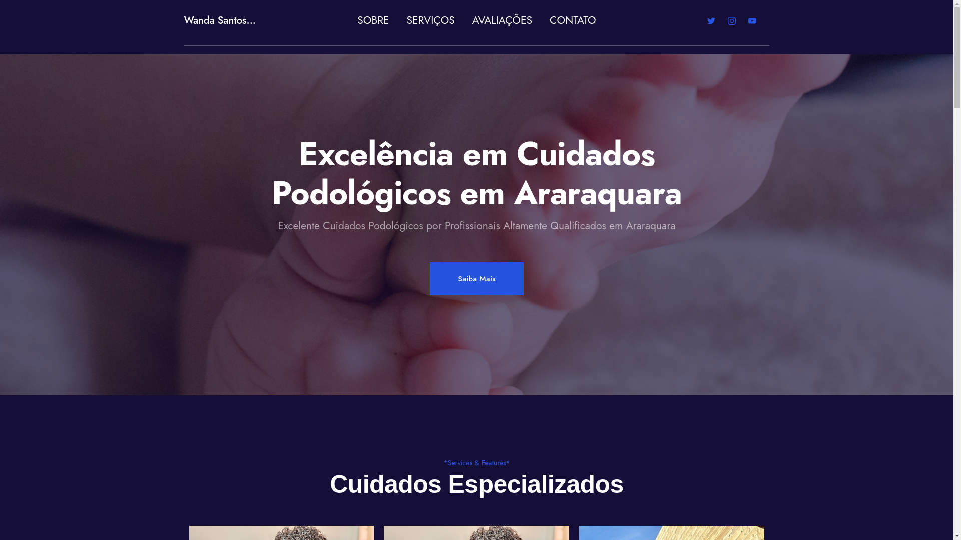 website screenshot of https://wandapodologa.com.br/