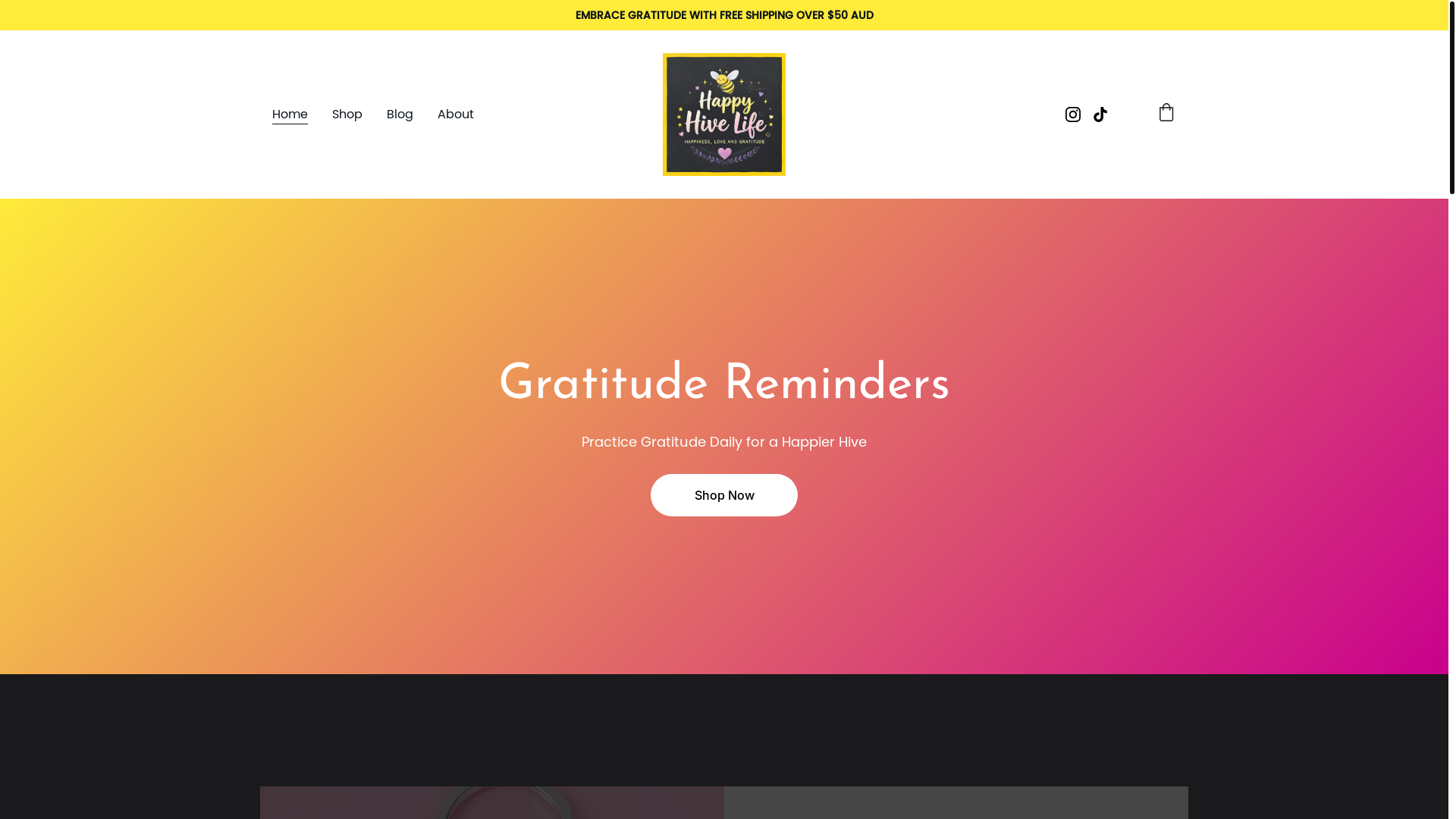 website screenshot of https://happyhivelife.store/