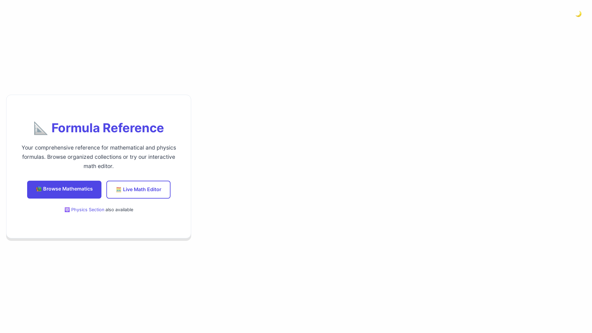 website screenshot of https://theorembank.app/