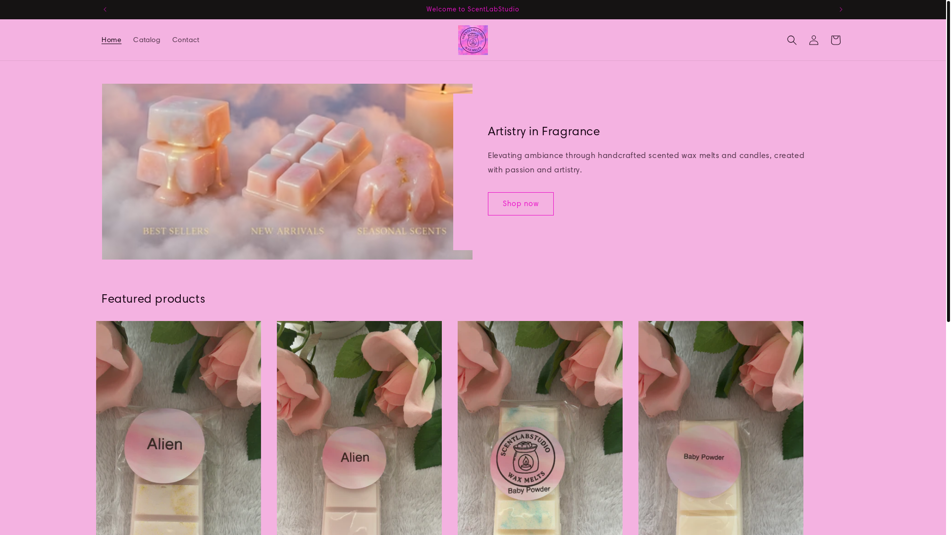 website screenshot of https://scentlabstudio.com/