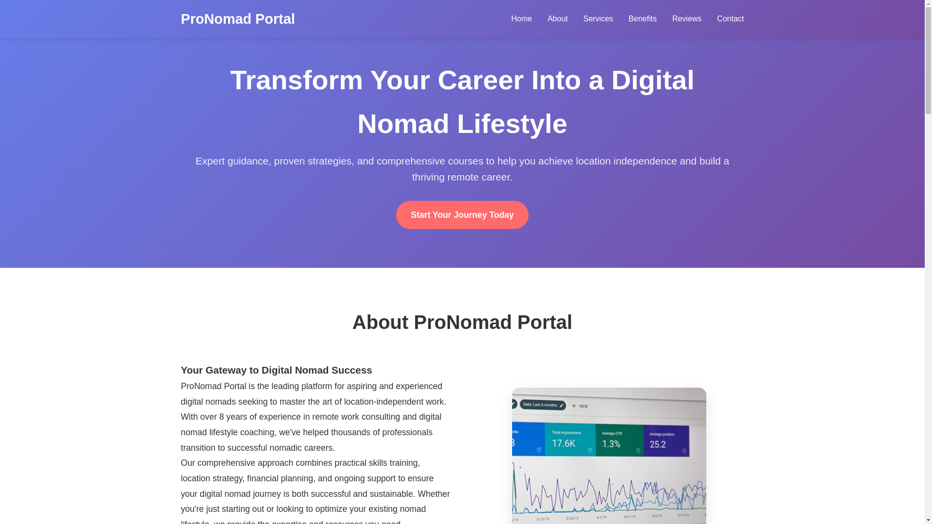 website screenshot of https://pronomadportal.courses/
