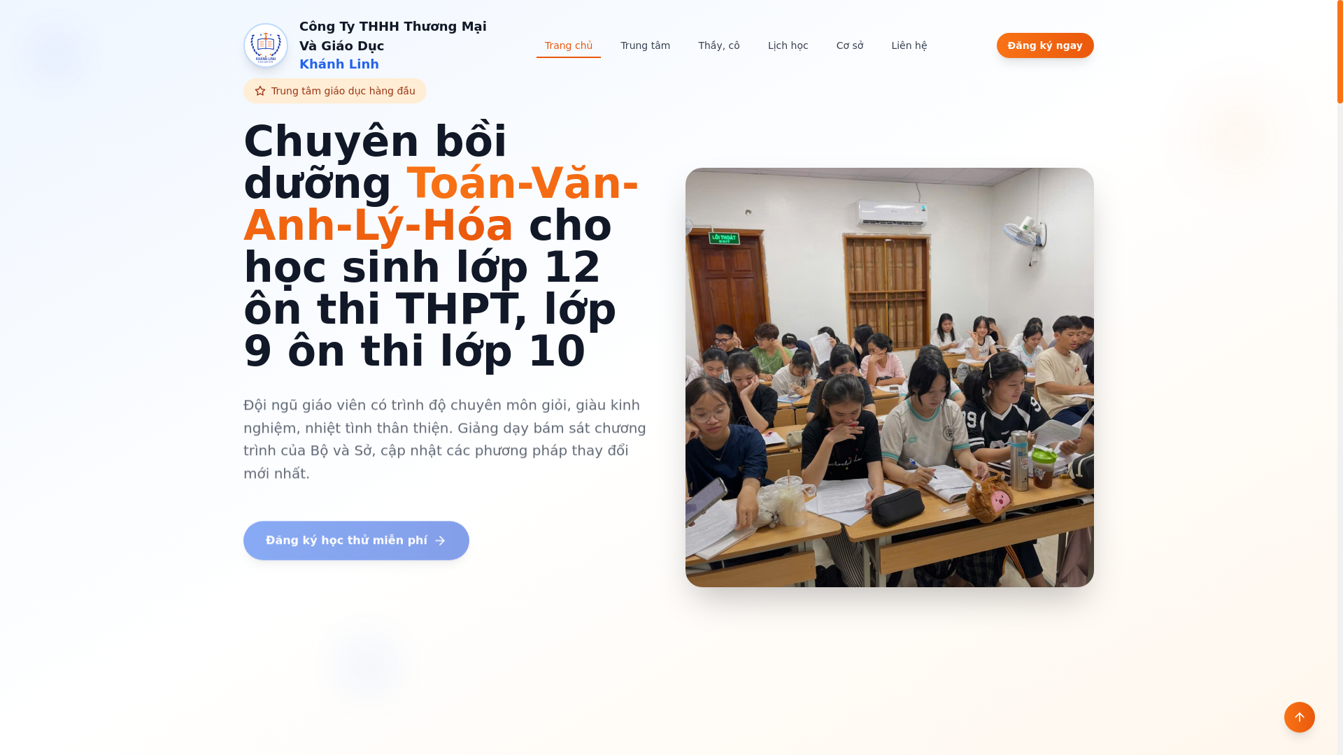 website screenshot of https://khanhlinh.edu.vn/