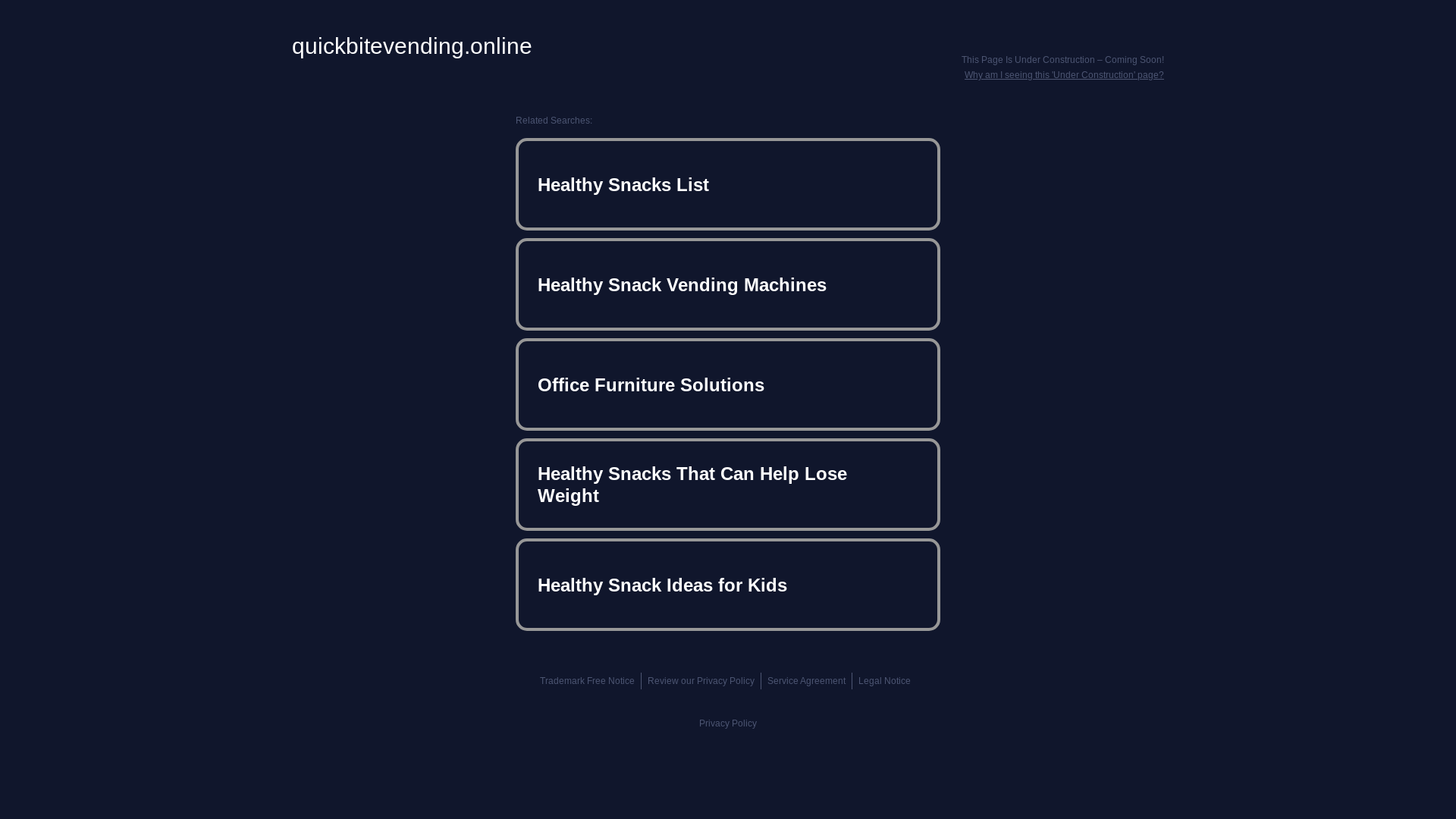 website screenshot of https://quickbitevending.online/