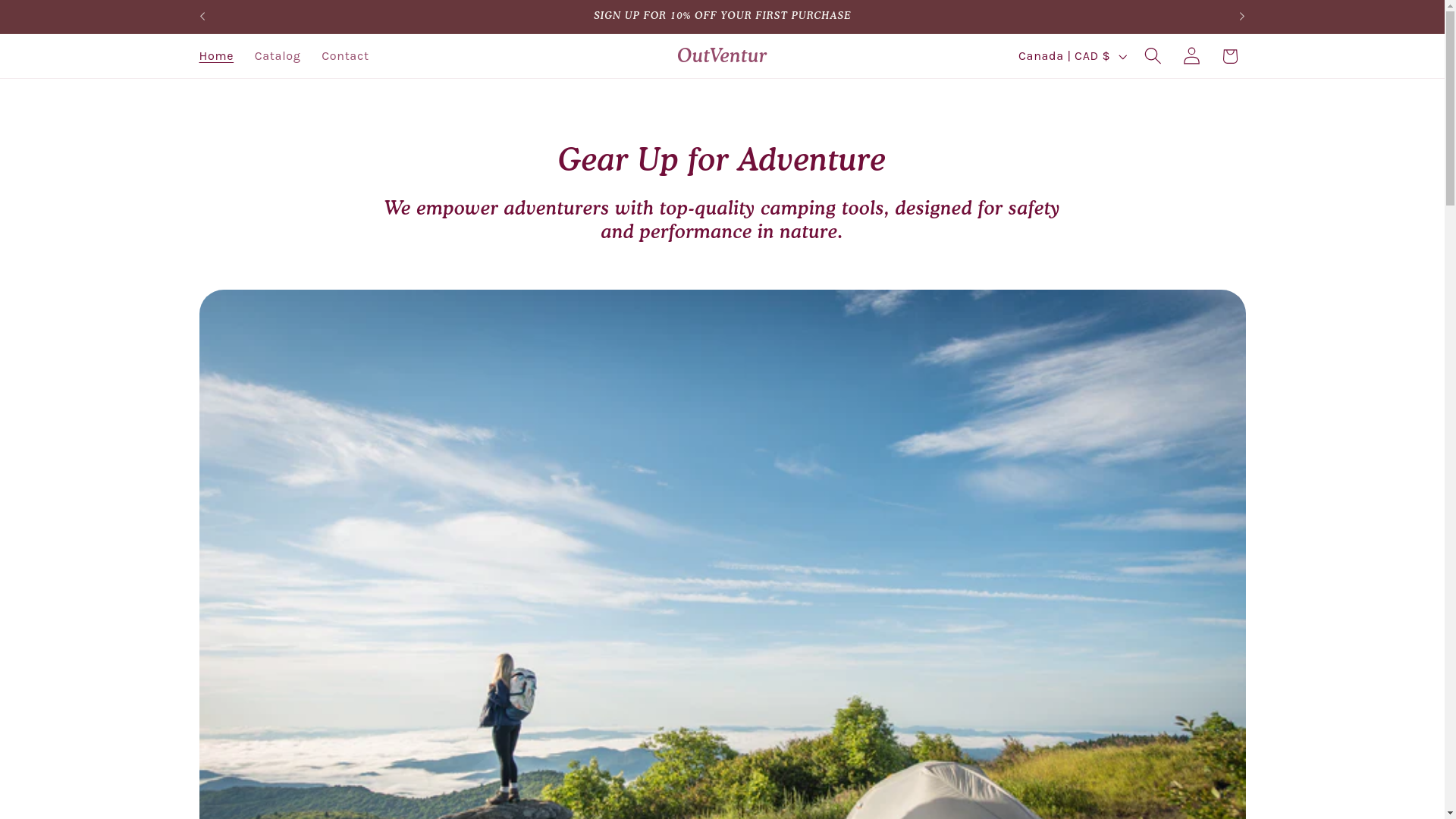website screenshot of https://outventur.shop/