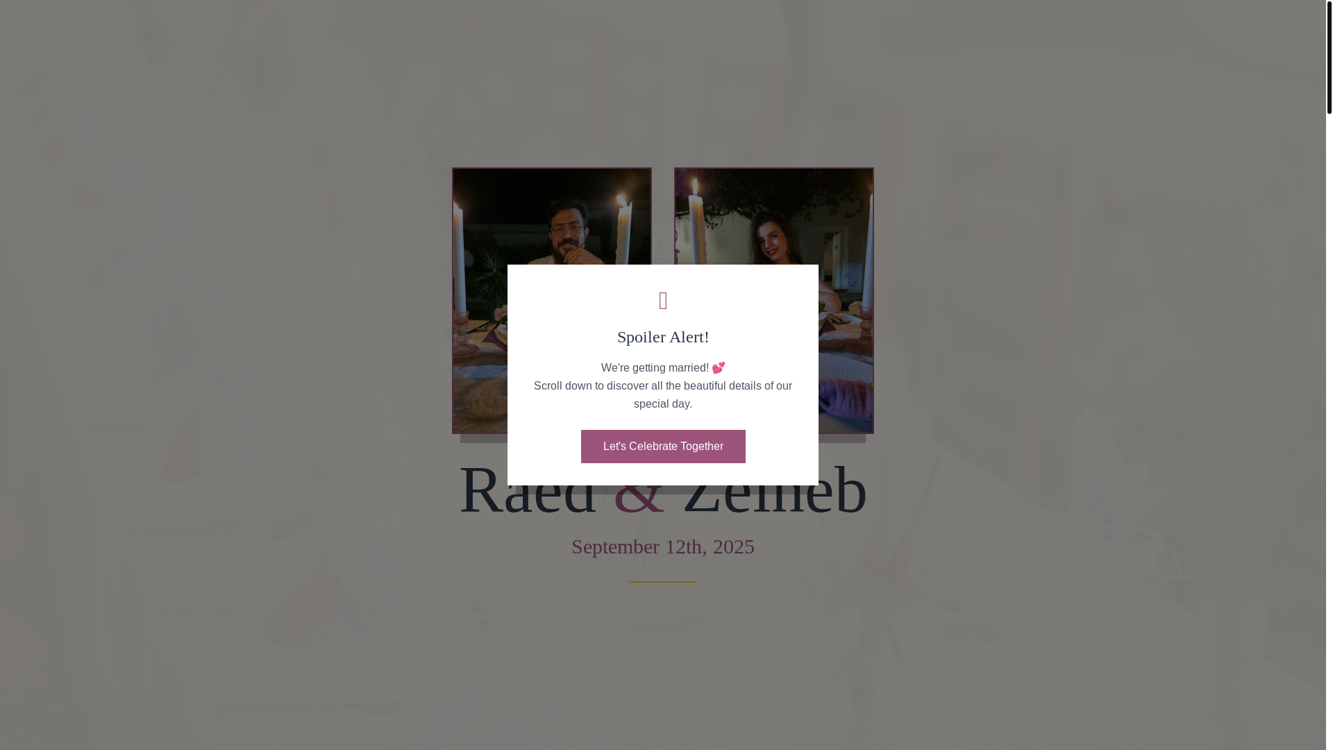 website screenshot of https://raedandzeineb.wedding/
