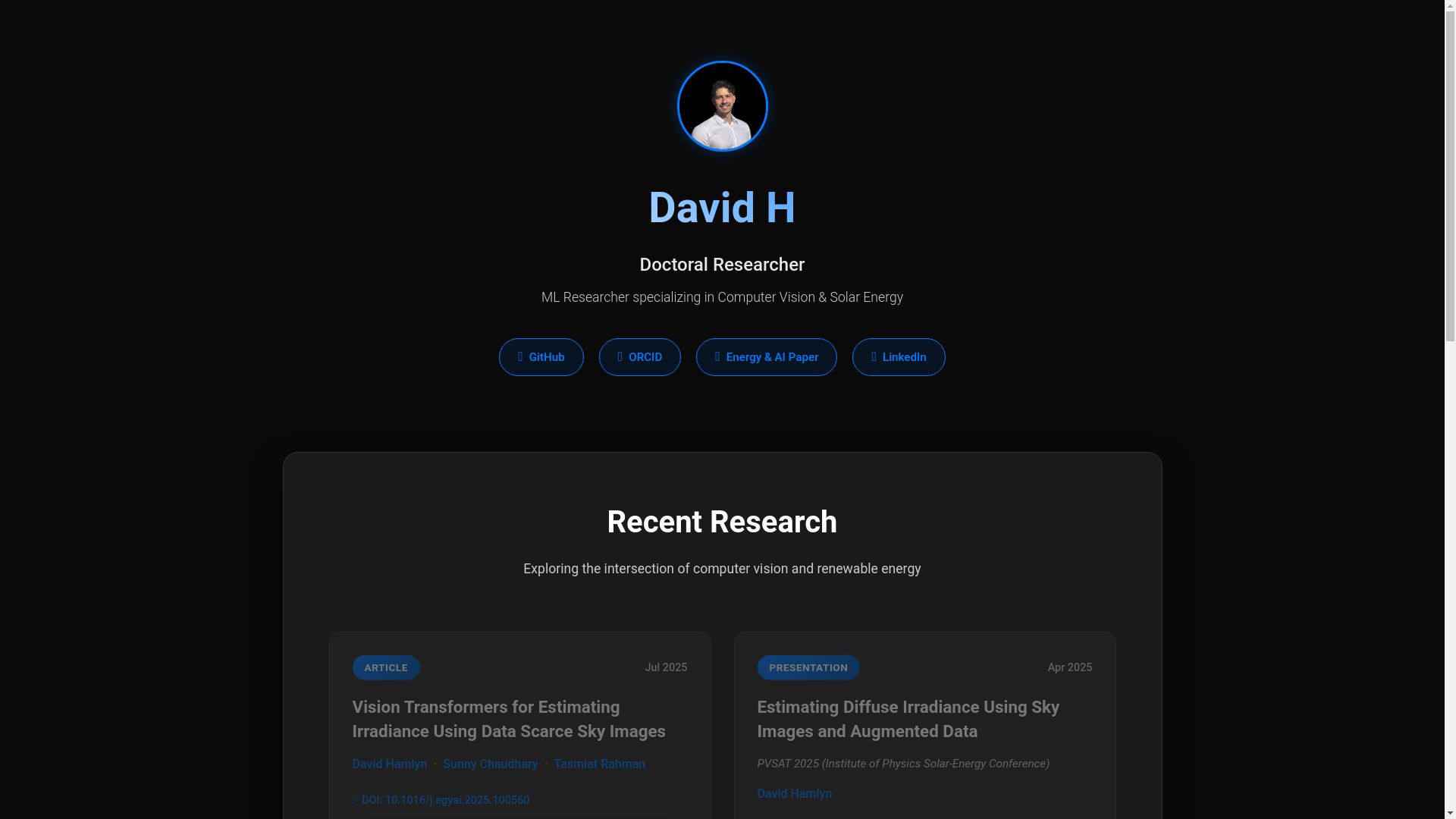 website screenshot of https://davidhamlyn.com/