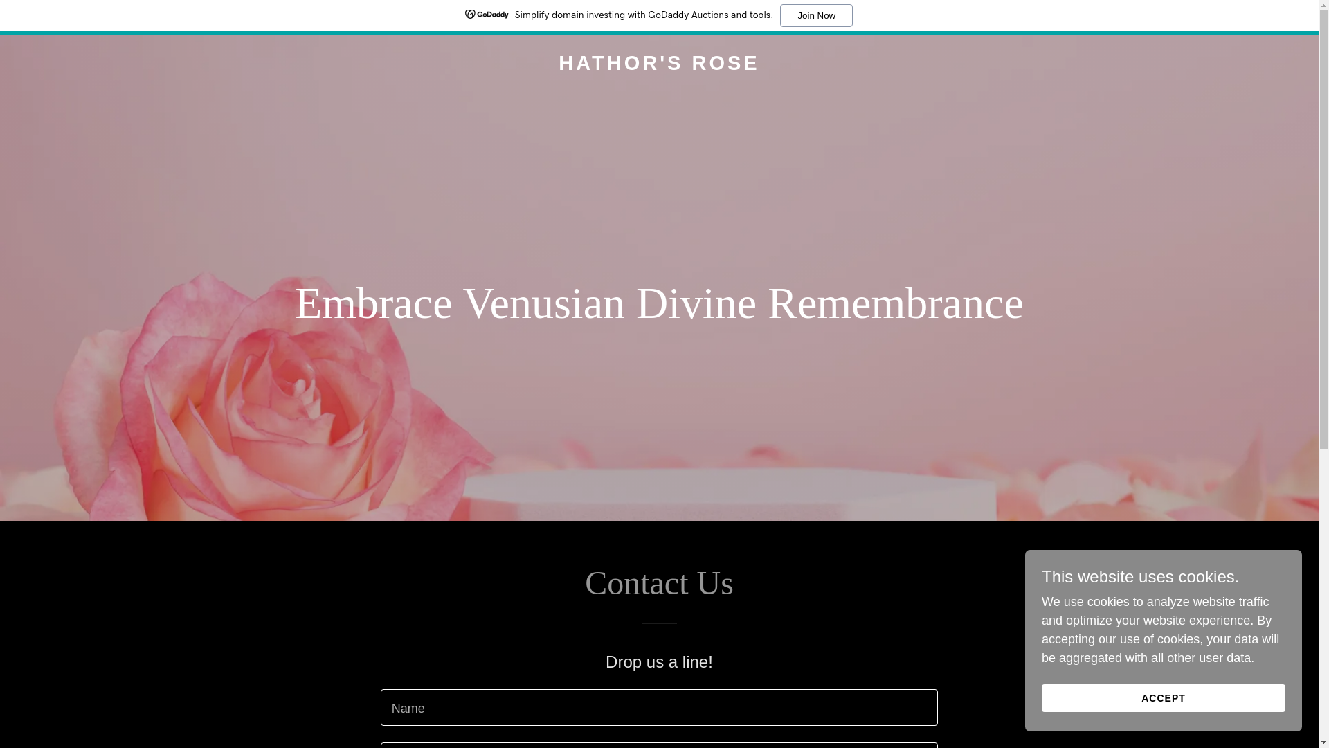 website screenshot of https://hathorsrose.com/