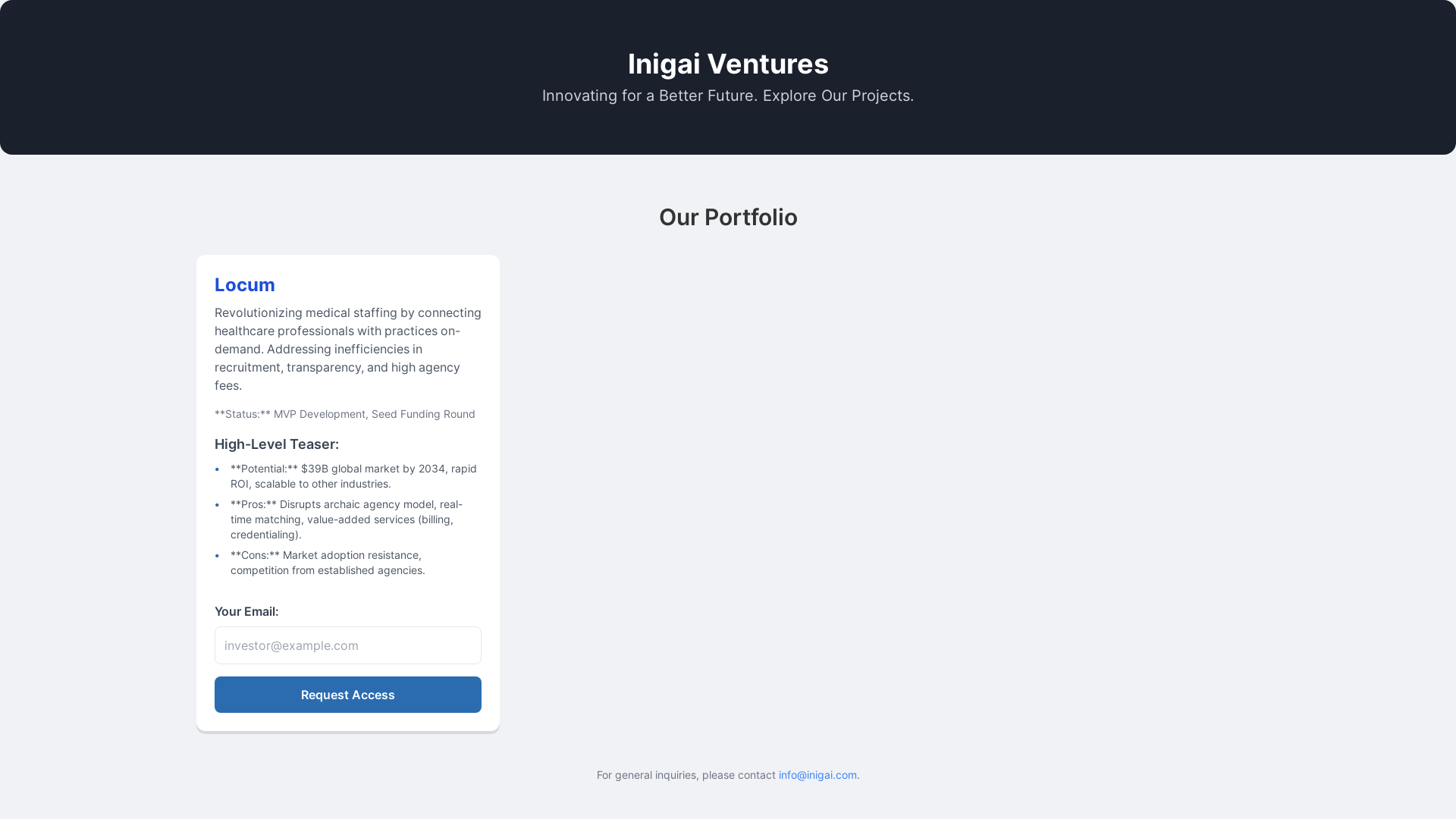 website screenshot of https://inigai-ventures.pages.dev/