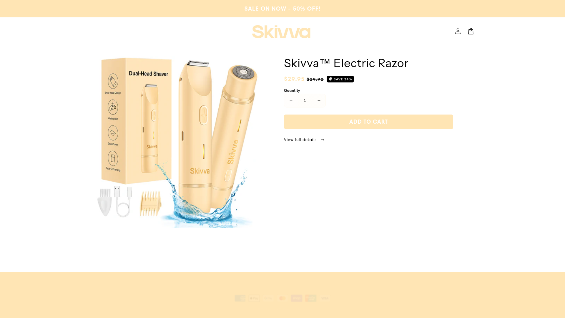 website screenshot of https://officialskivva.com/