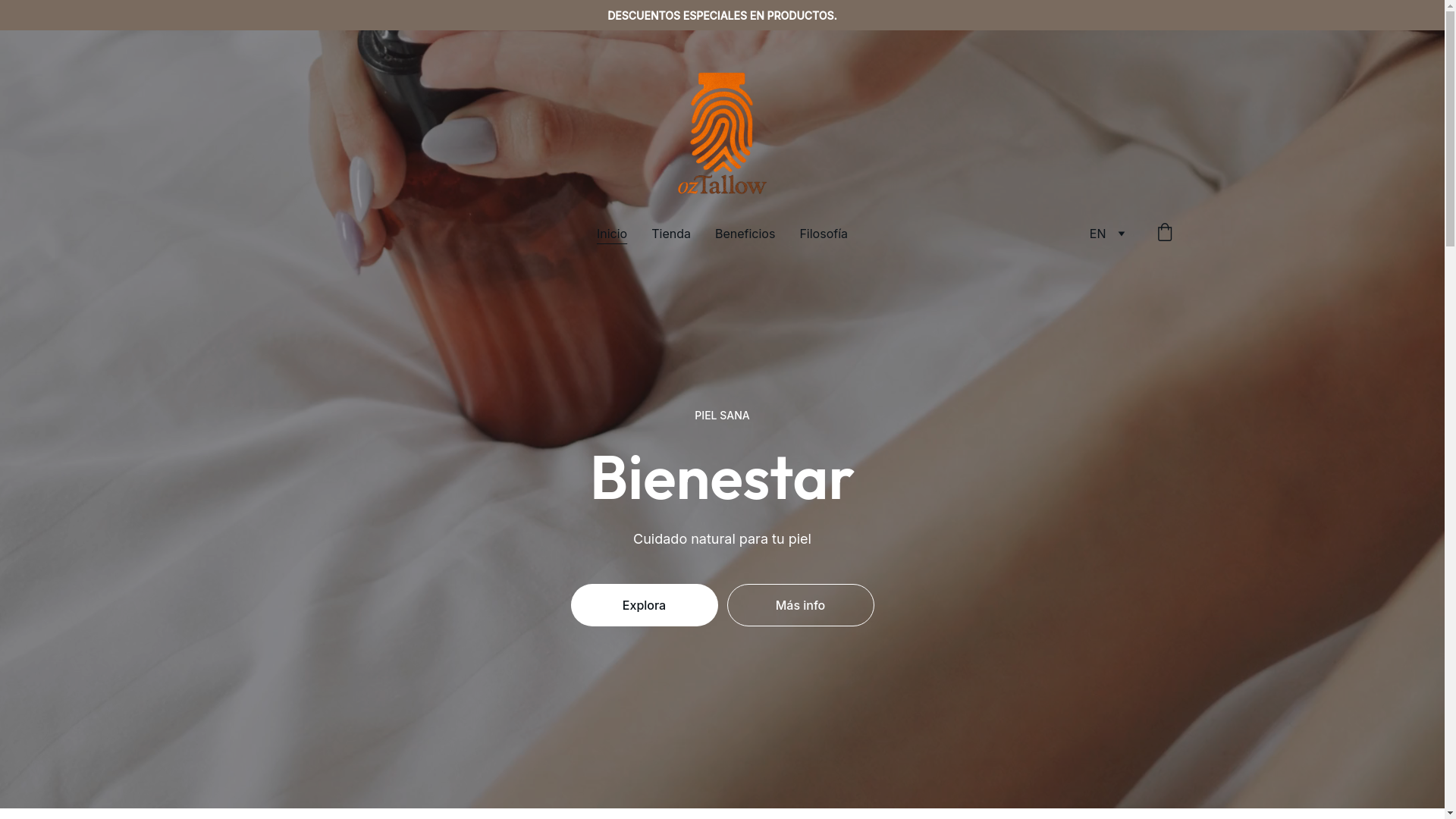 website screenshot of https://oztallow.com/