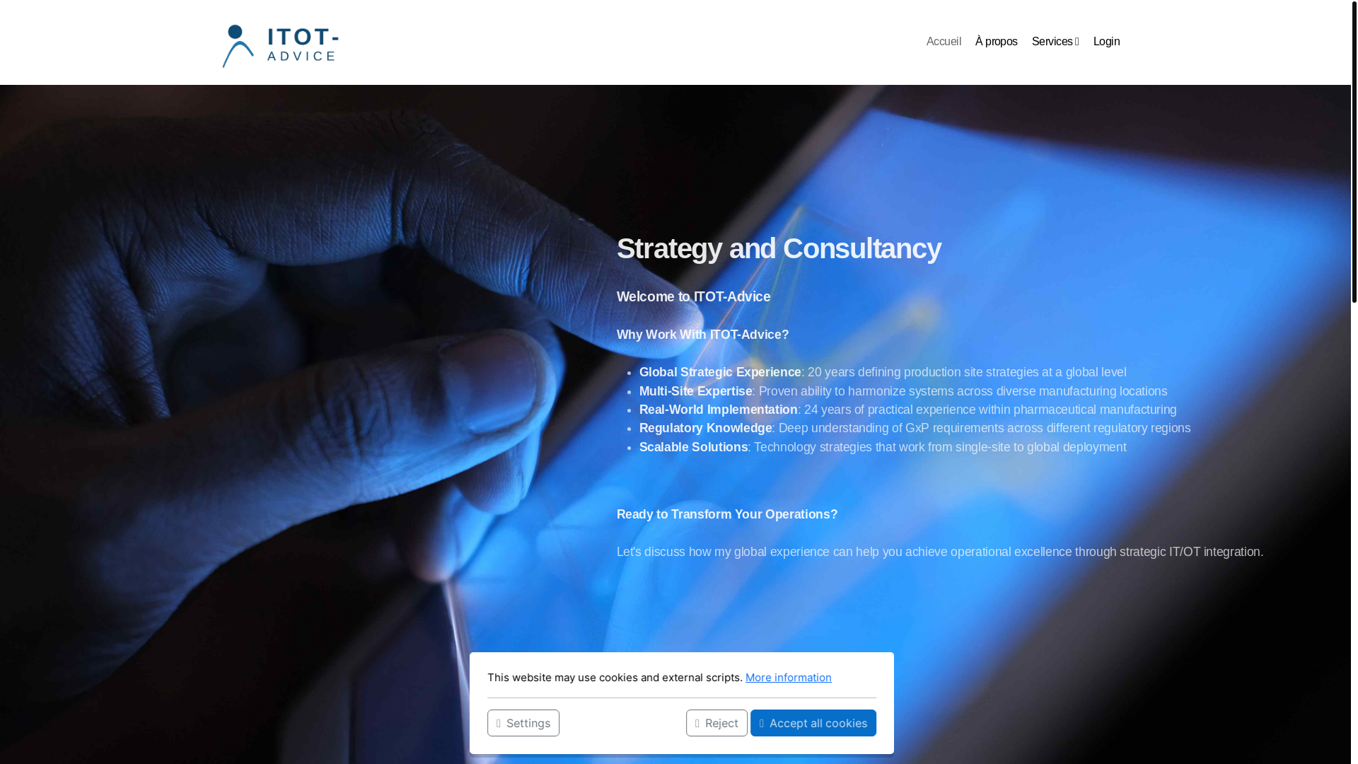 website screenshot of https://itot-advice.ch/