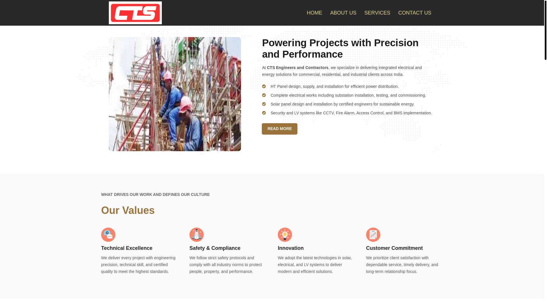 website screenshot of https://ctsengineers.in/