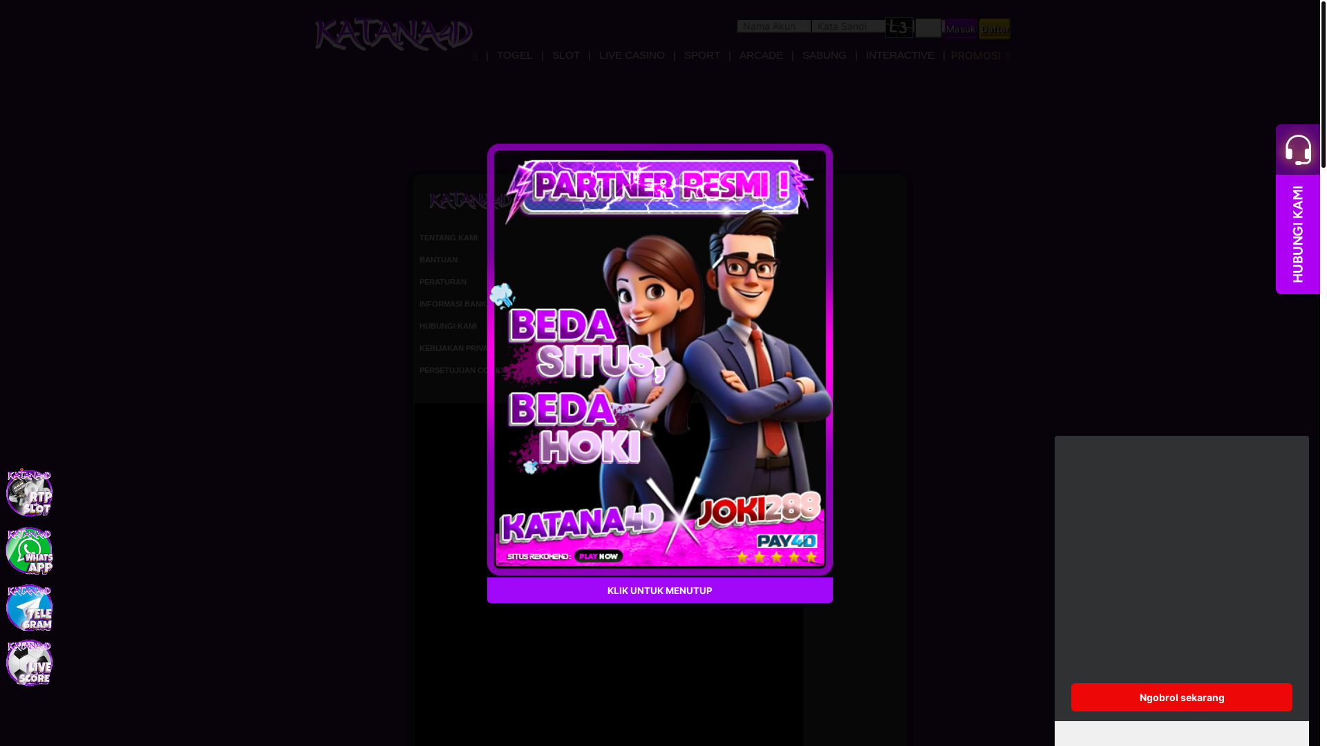 website screenshot of https://katana4din.fit/