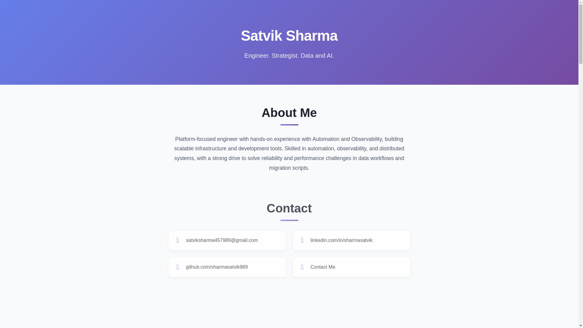 website screenshot of https://satviksharma.dev/