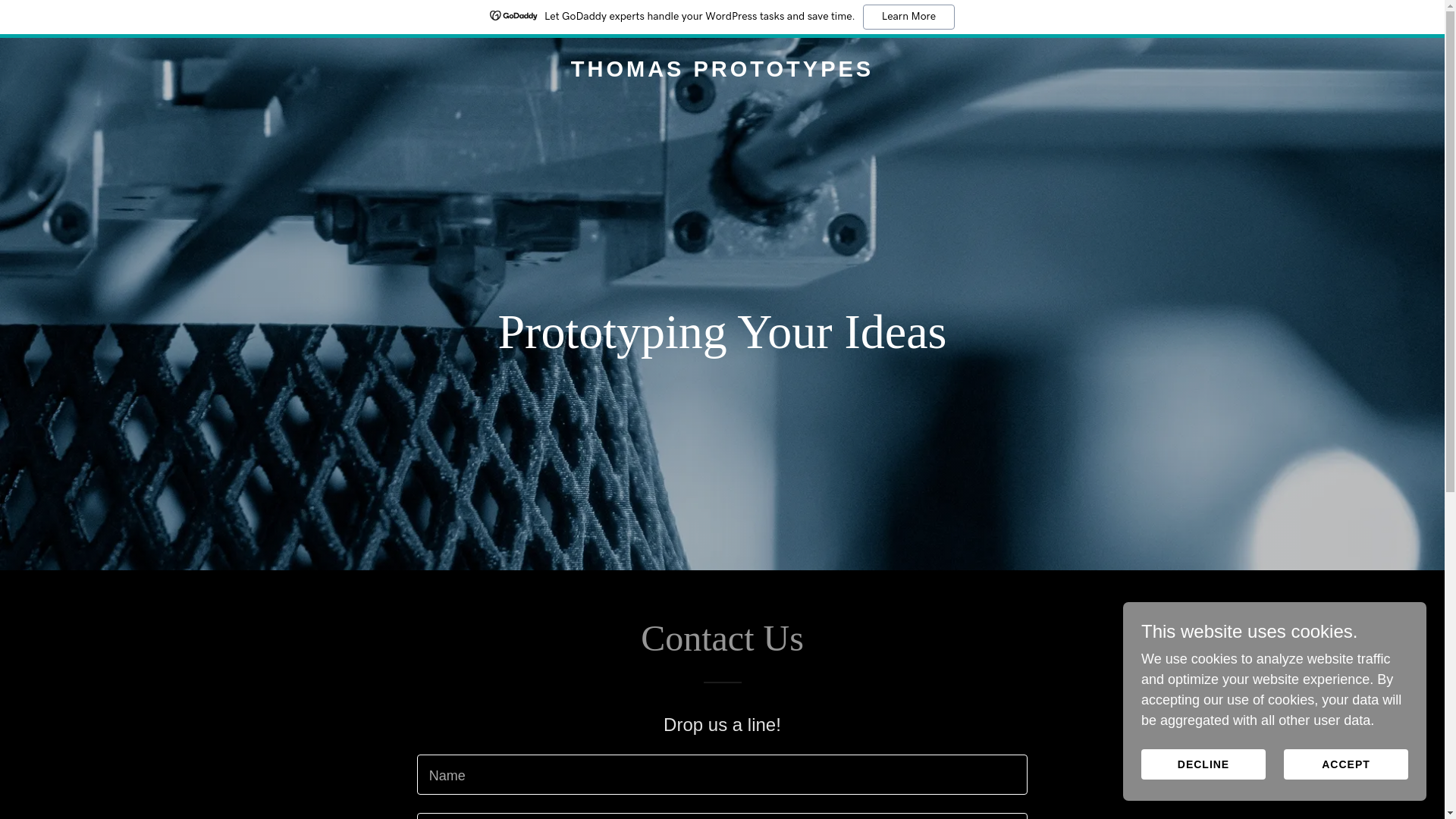website screenshot of https://thomasprototypes.com/