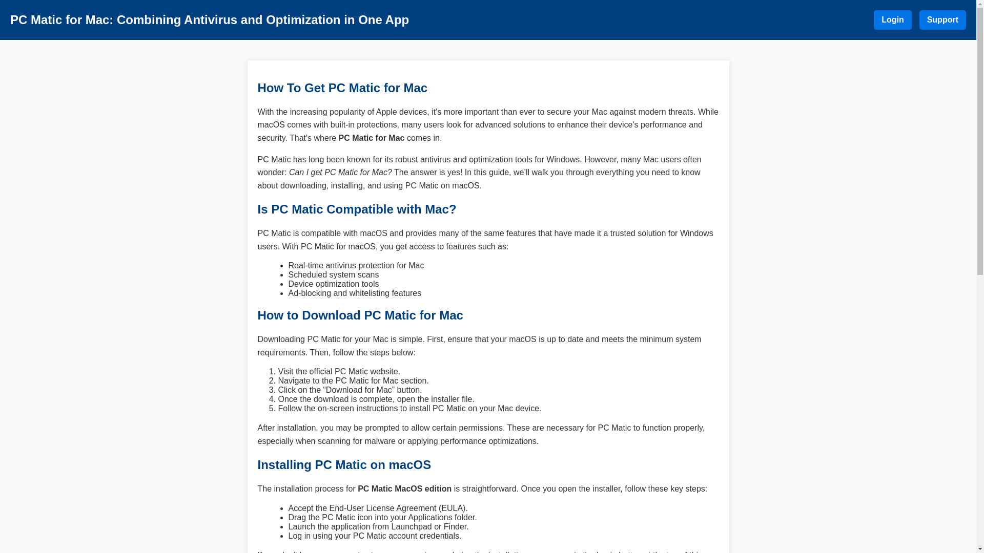 website screenshot of https://pcmaticformac.pages.dev/