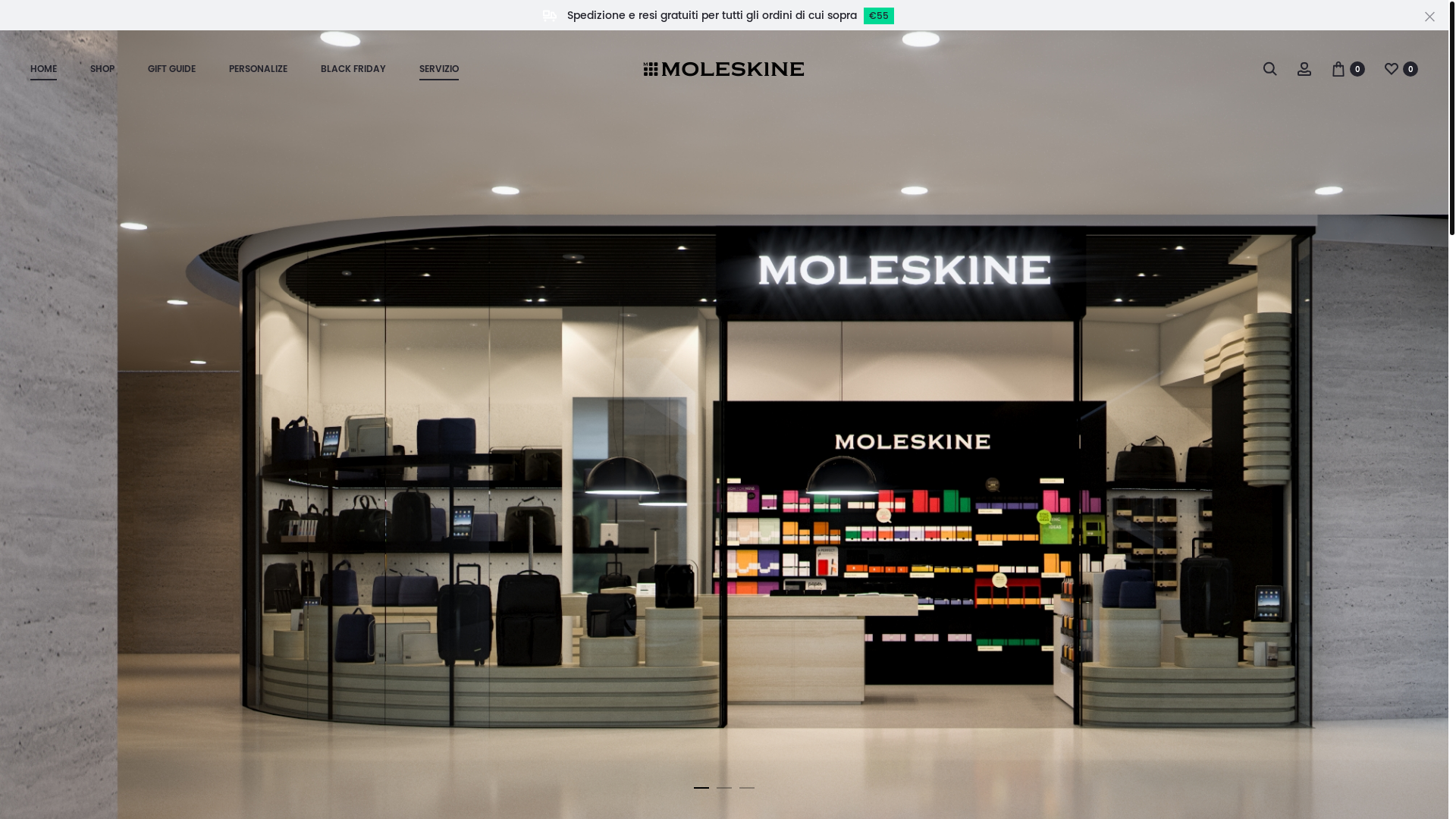website screenshot of https://www.moleskine.co.it/