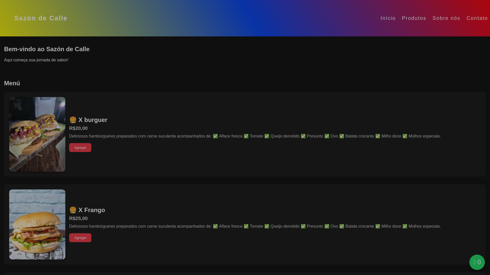 website screenshot of https://sazondecalle.site/