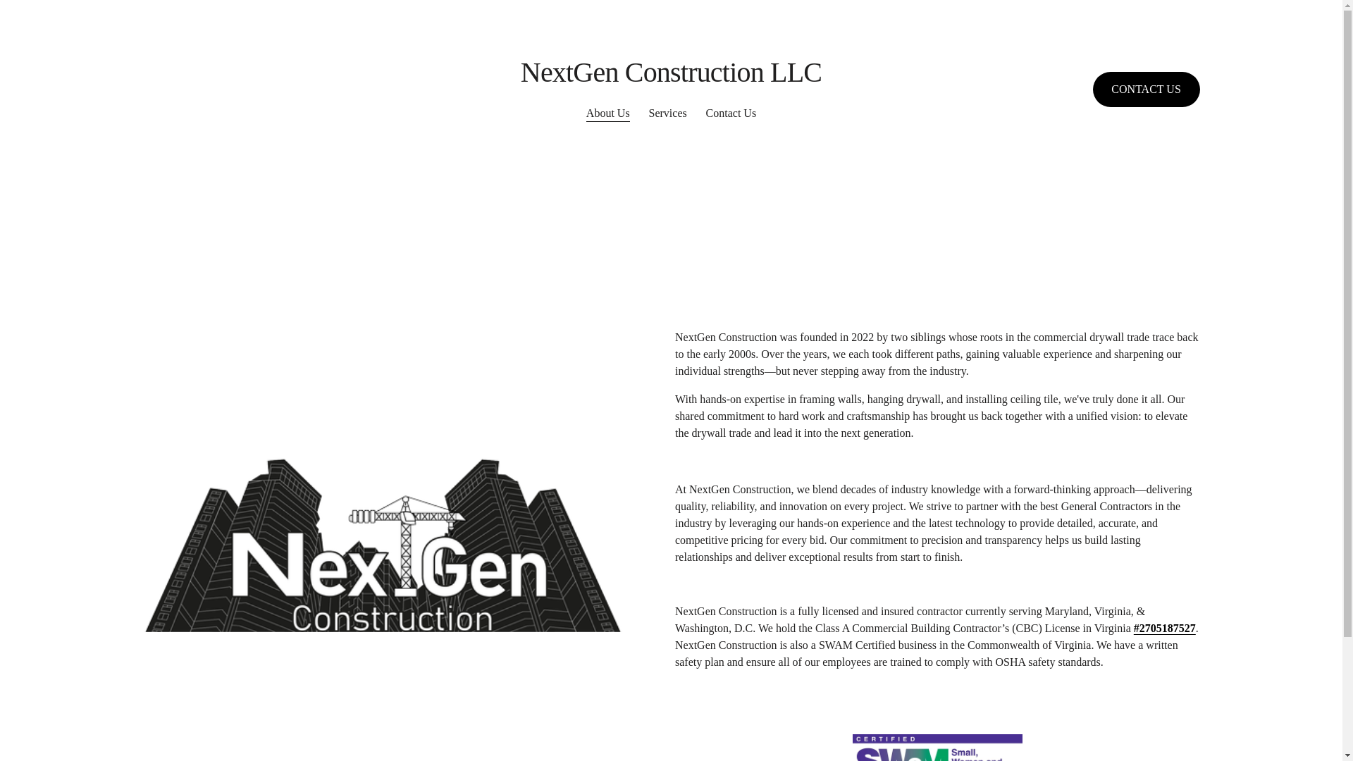 website screenshot of https://nextgenconstructionllc.com/