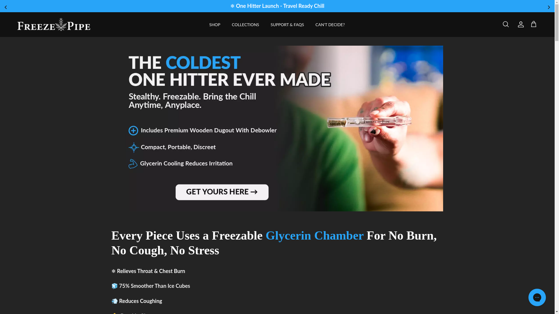 website screenshot of https://thefreezepipe.com/