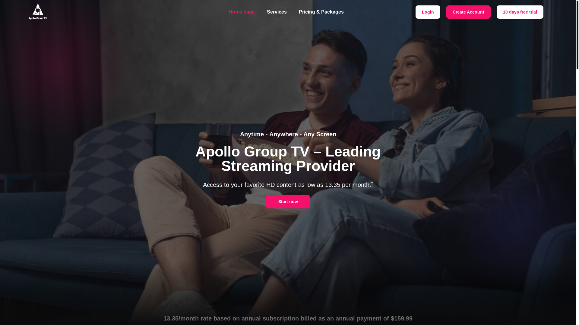 website screenshot of https://apollogroup.tv/