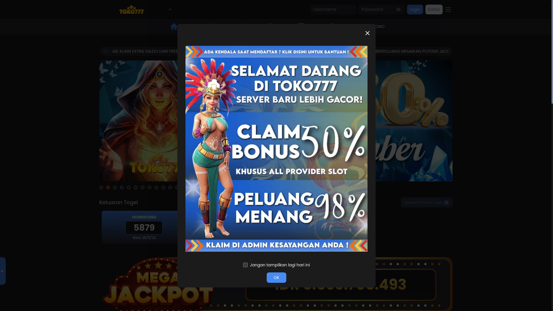 website screenshot of https://onlinetoko25.xyz/