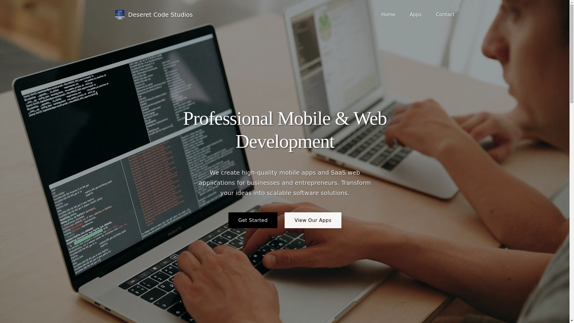 website screenshot of https://deseretcodestudios.com/