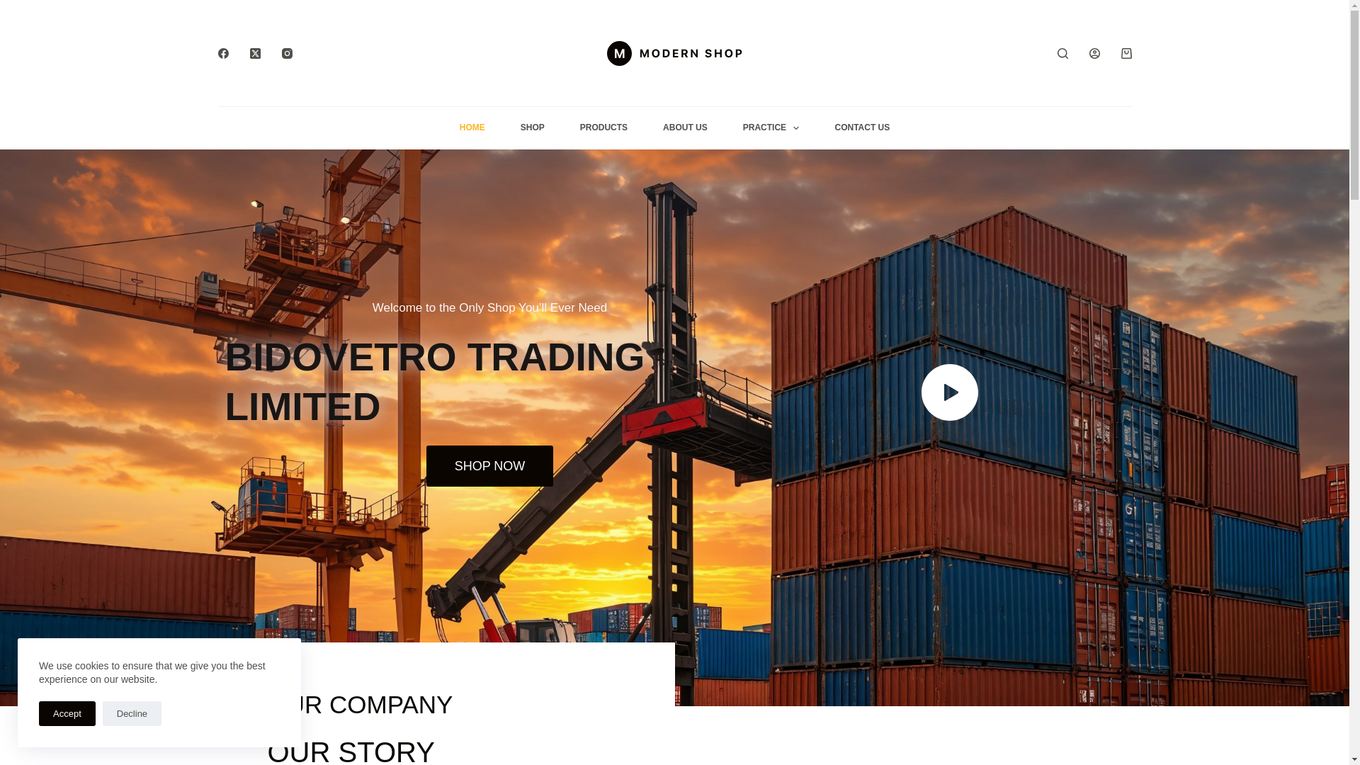 website screenshot of https://bidovetrosupplier.com/