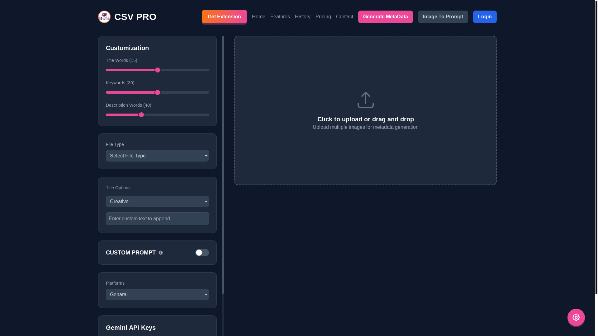 website screenshot of https://robimetadata.com/