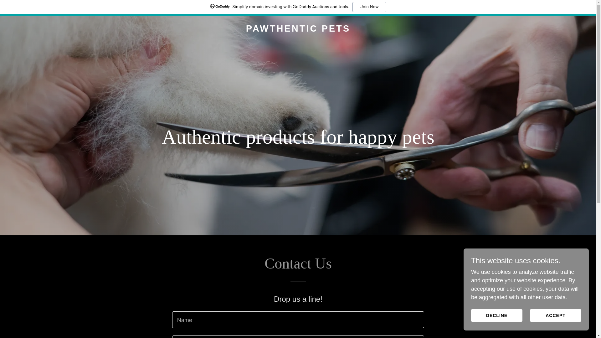 website screenshot of https://pawthenticpets.co.uk/