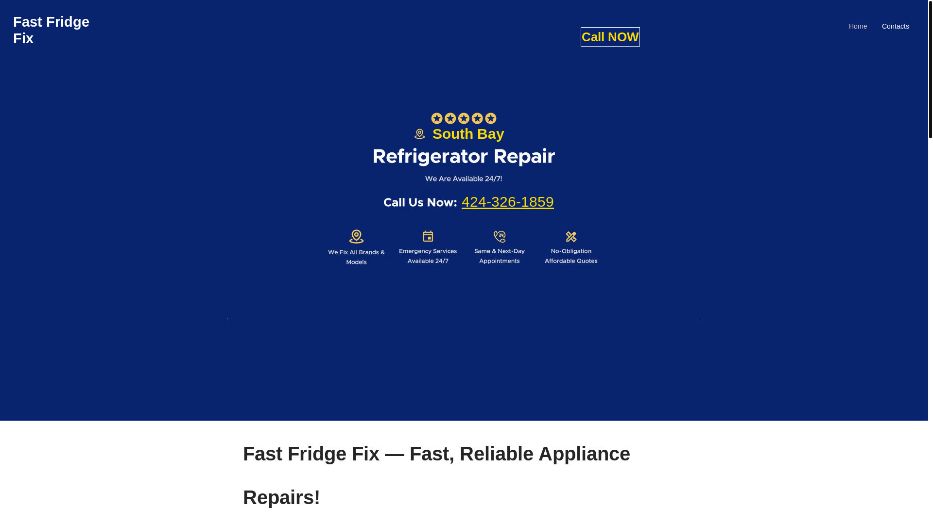 website screenshot of https://fastfridgefix.net/