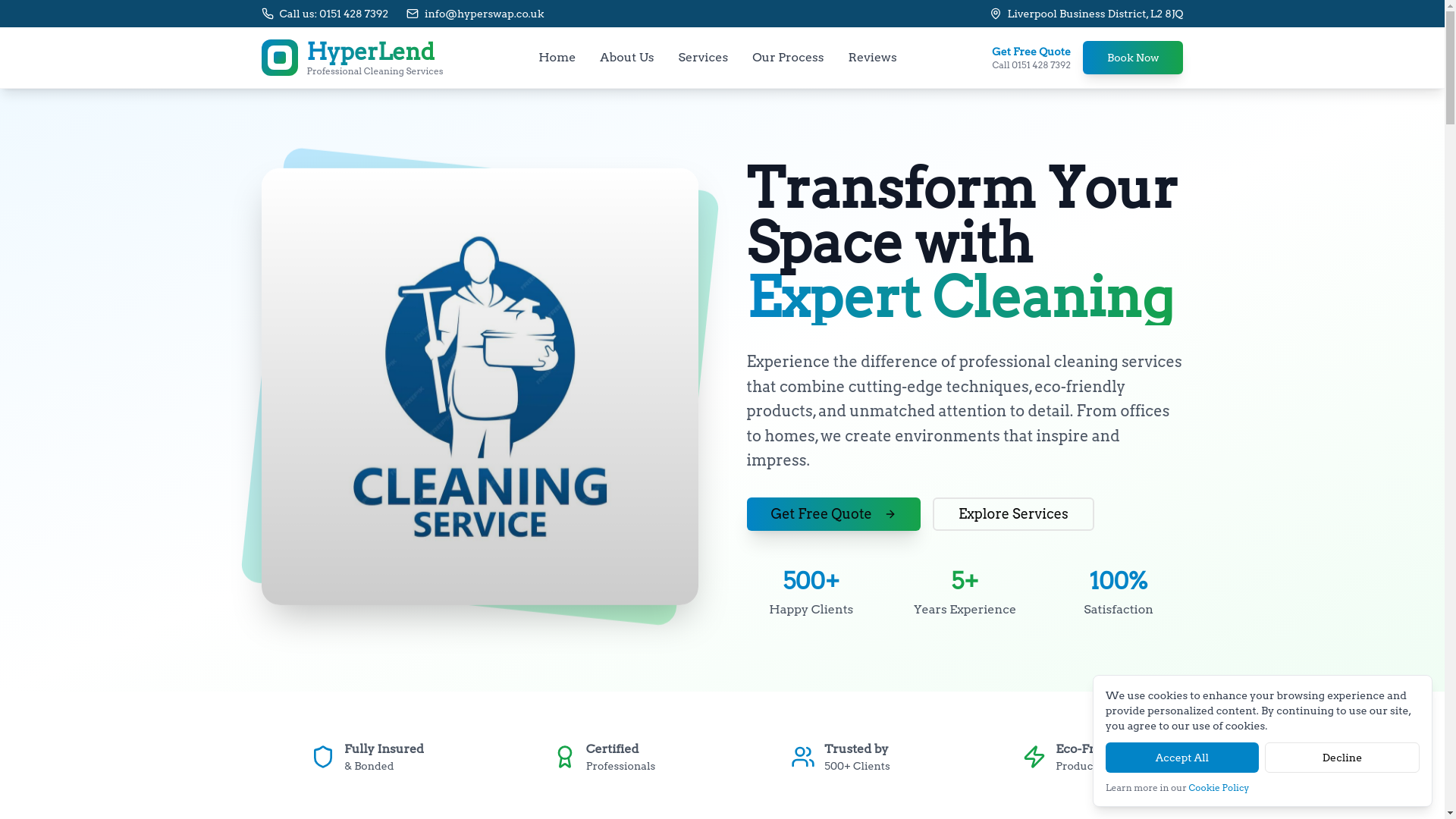 website screenshot of https://lendcleans.com/