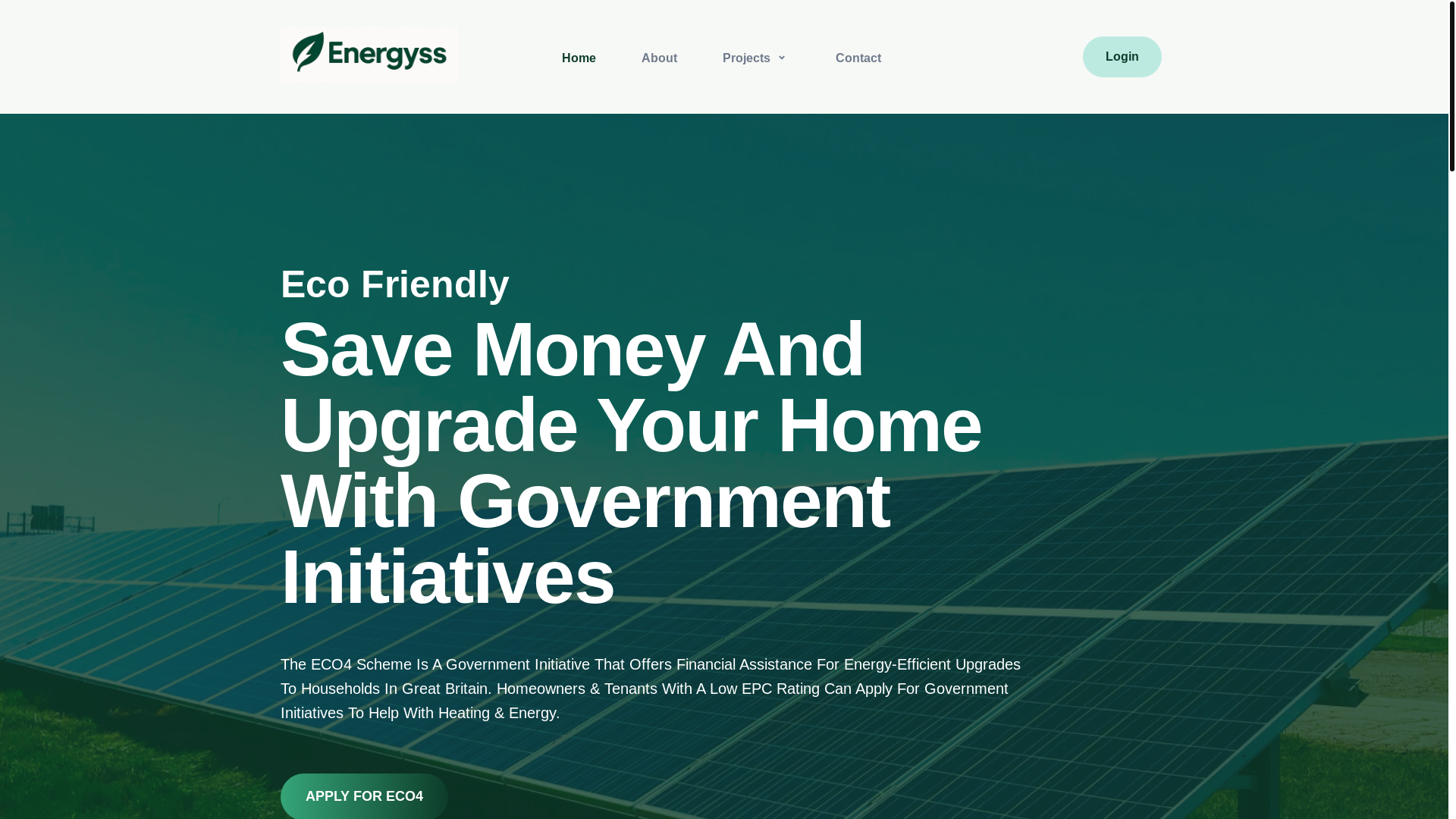 website screenshot of https://energyss.co.uk