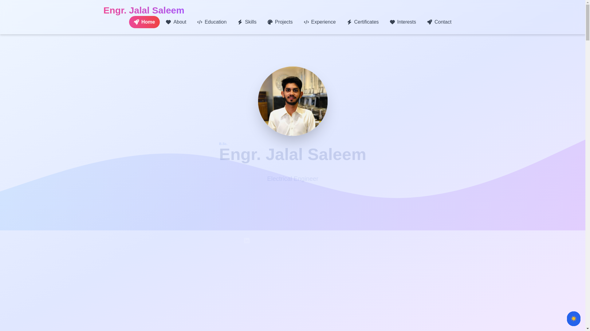 website screenshot of https://engjalalsaleem.me/