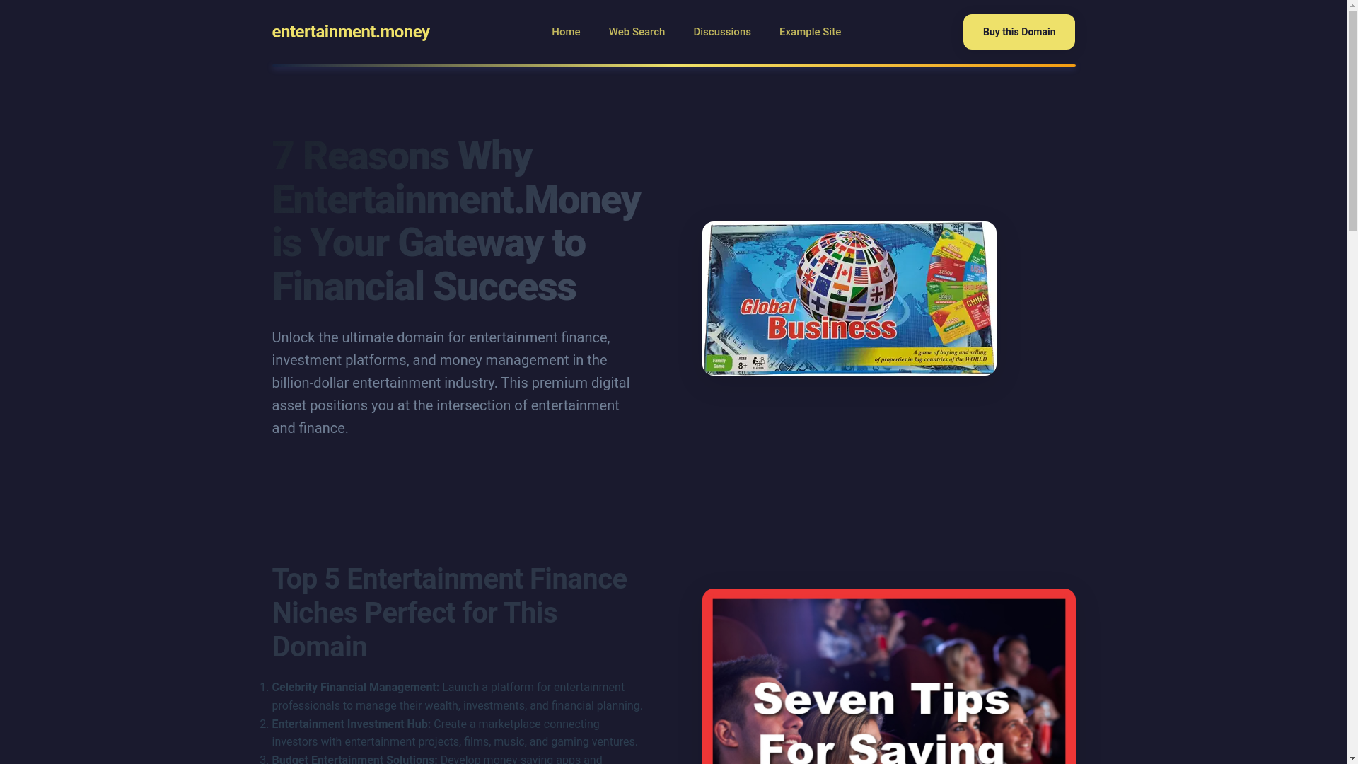 website screenshot of https://entertainment.money/