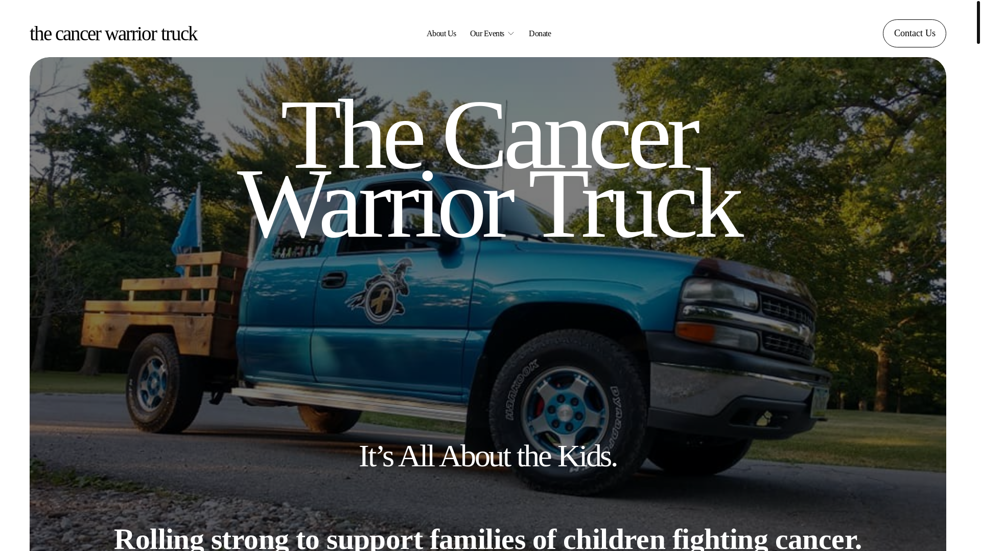website screenshot of https://cancerwarriortruckia.com/