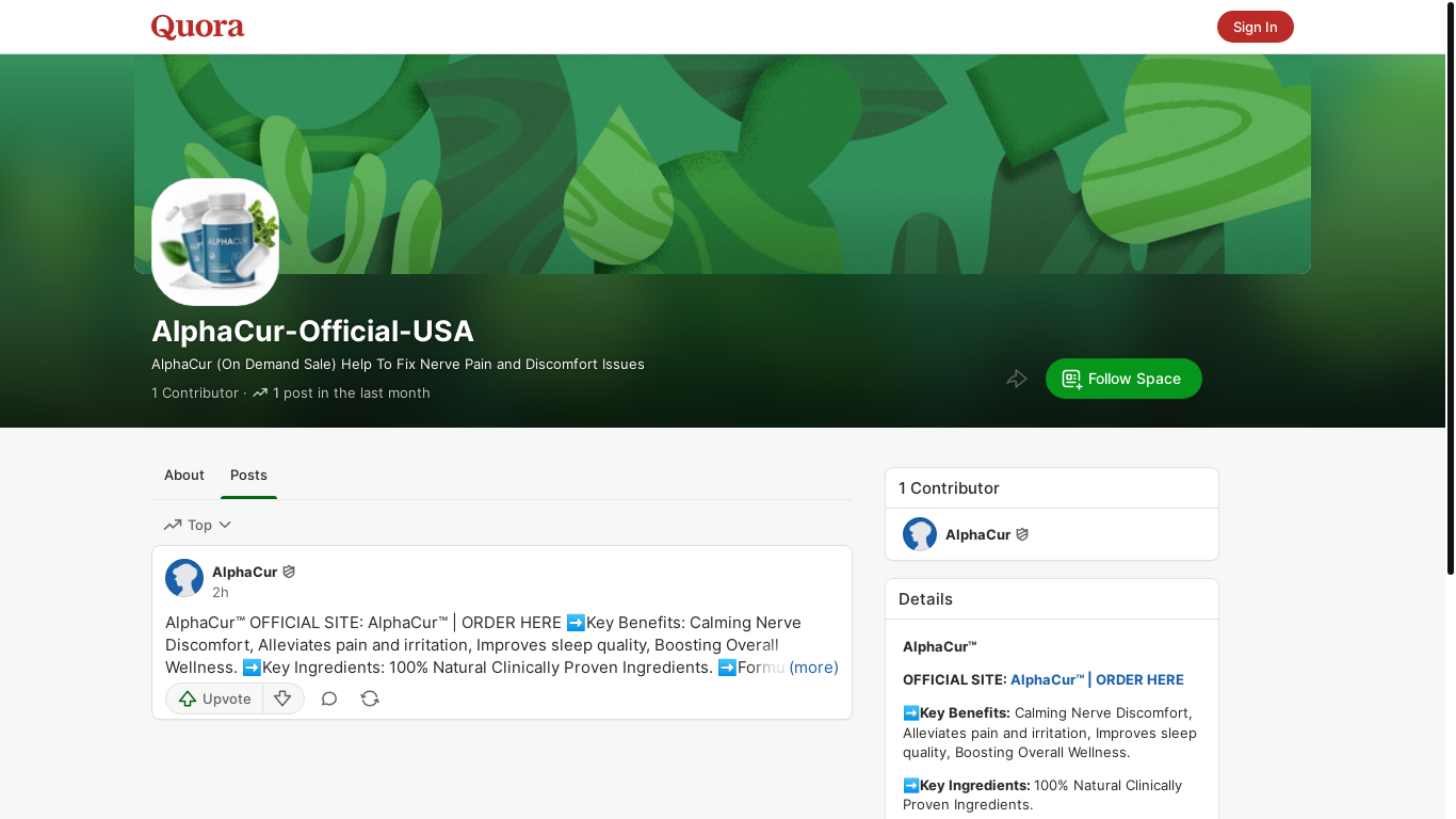 website screenshot of https://alphacurofficialusa.quora.com/