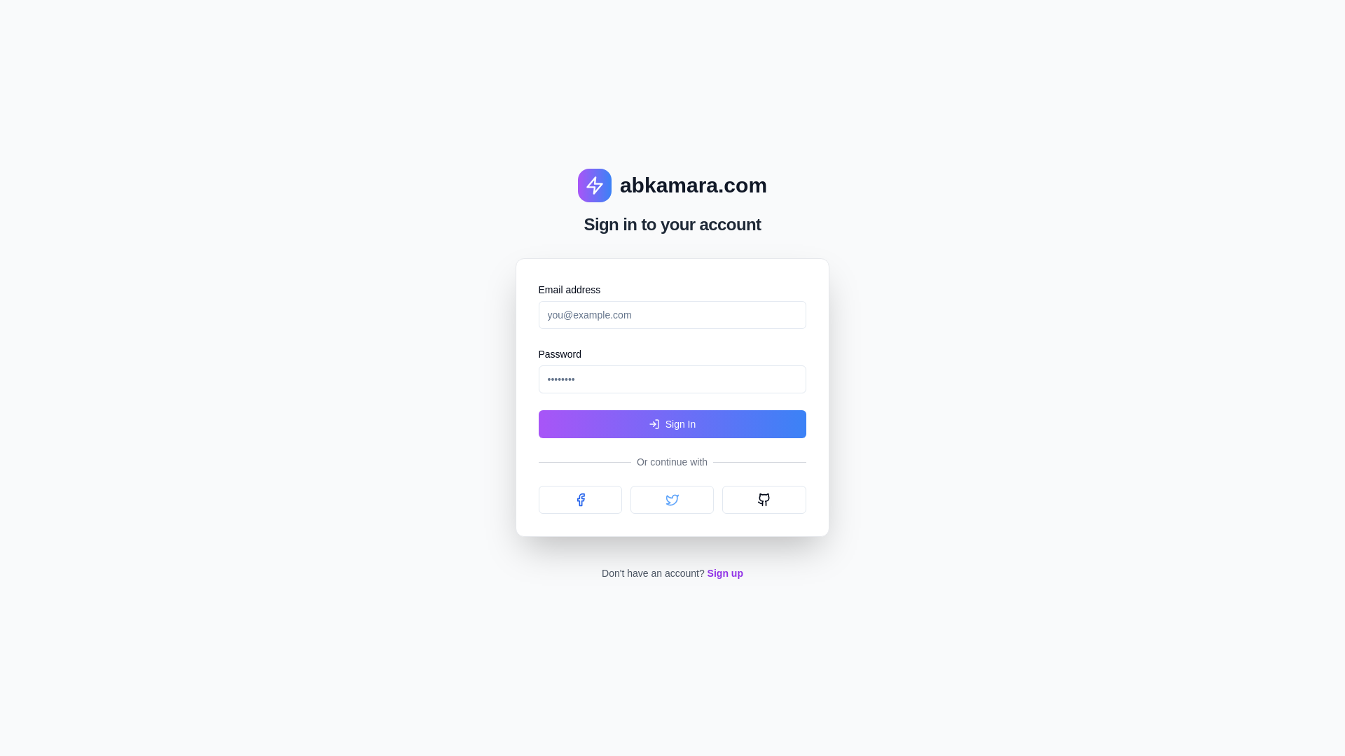 website screenshot of https://abkamara.tech/