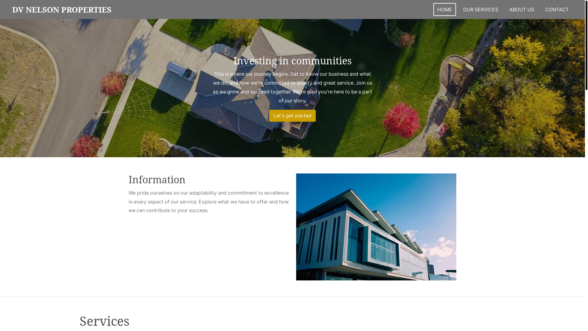 website screenshot of https://dvnelsonproperties.net/