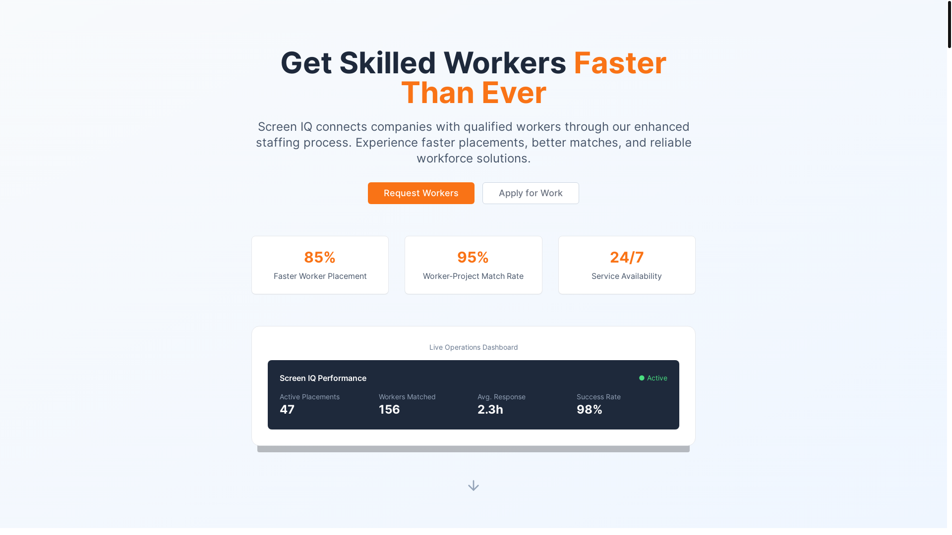 website screenshot of https://screeniq.io/