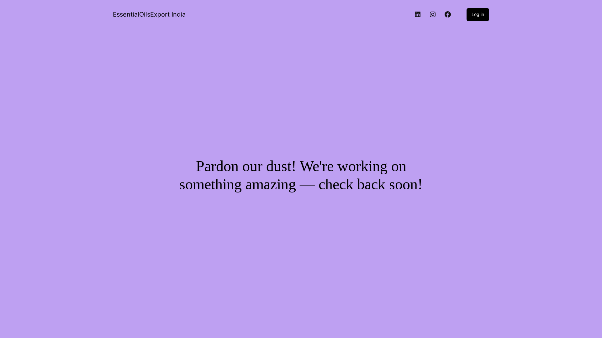 website screenshot of https://essentialoilsexport.com/