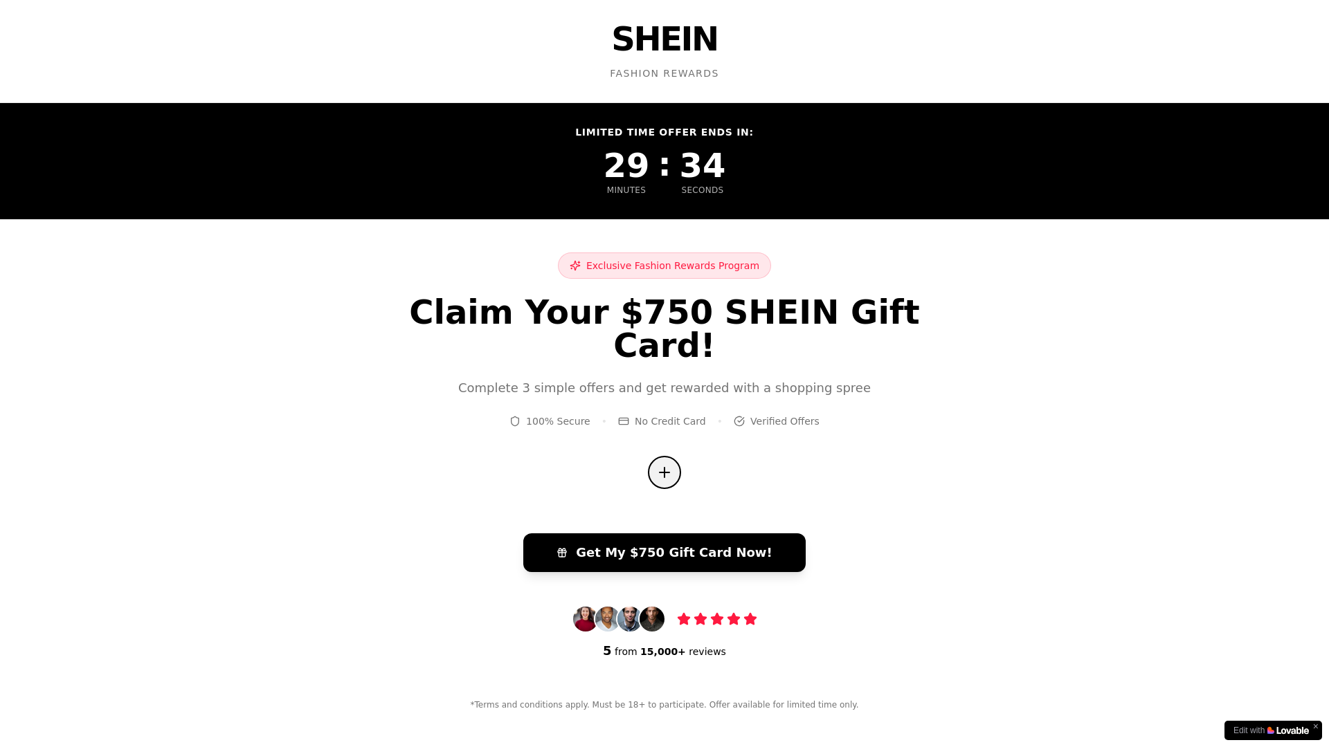 website screenshot of https://sheinrewards750.com/