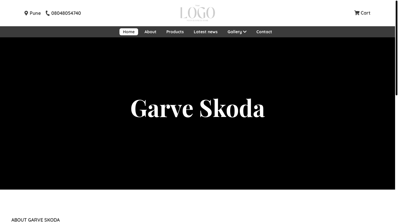 website screenshot of https://garveskodapune.com/